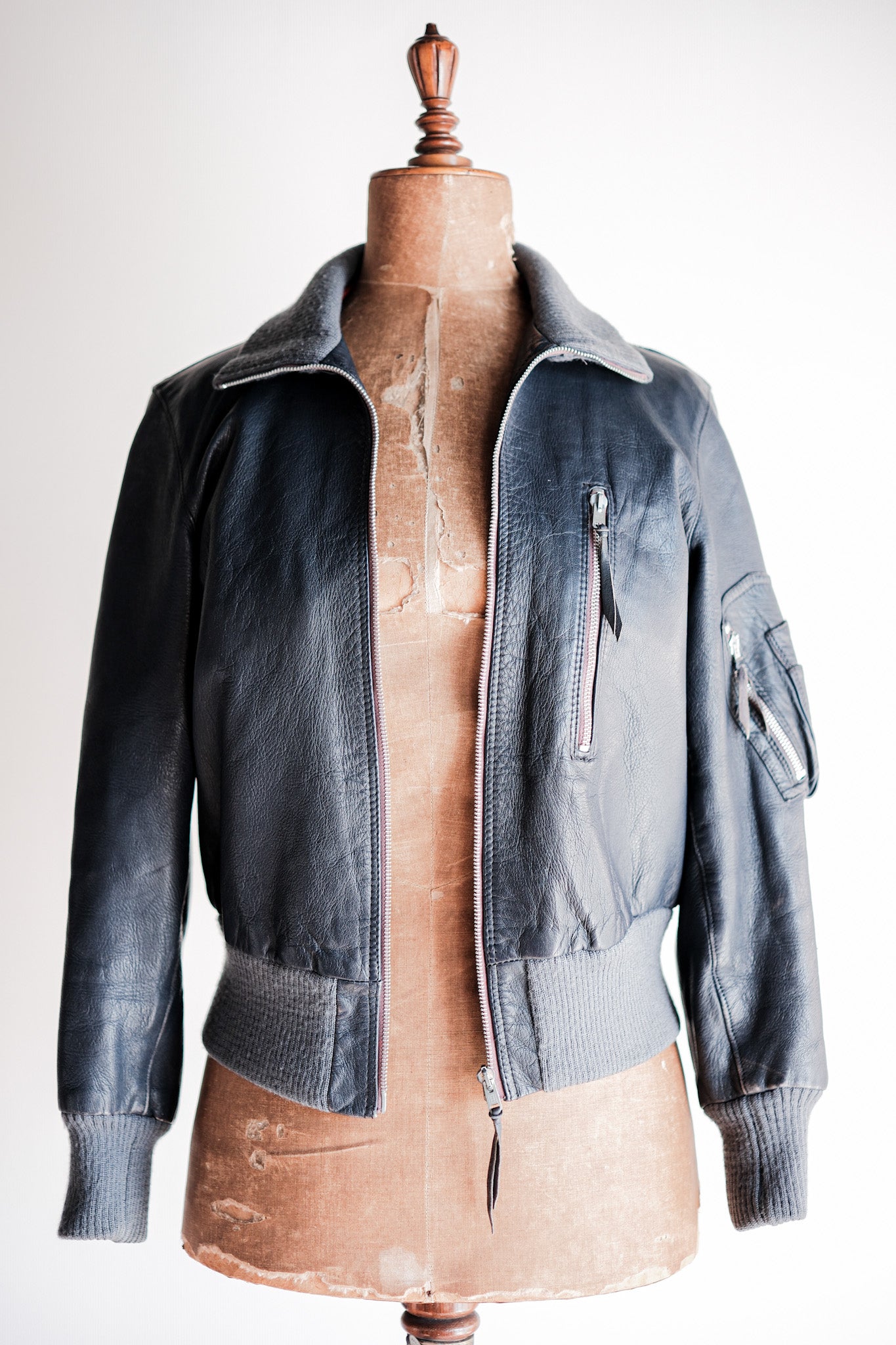 【~60’s】West German Air Force Type Pilot Leather Jacket “Early Type”