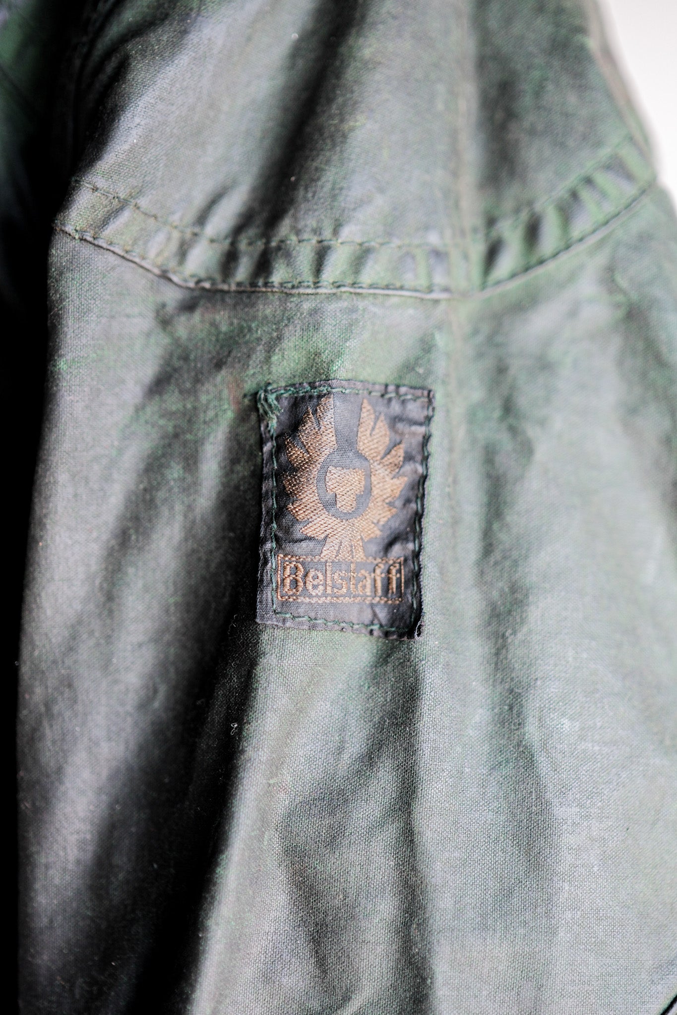 【~60's】Vintage Belstaff Green Waxed Jacket With Patches Size.36 “TRIALMASTER"