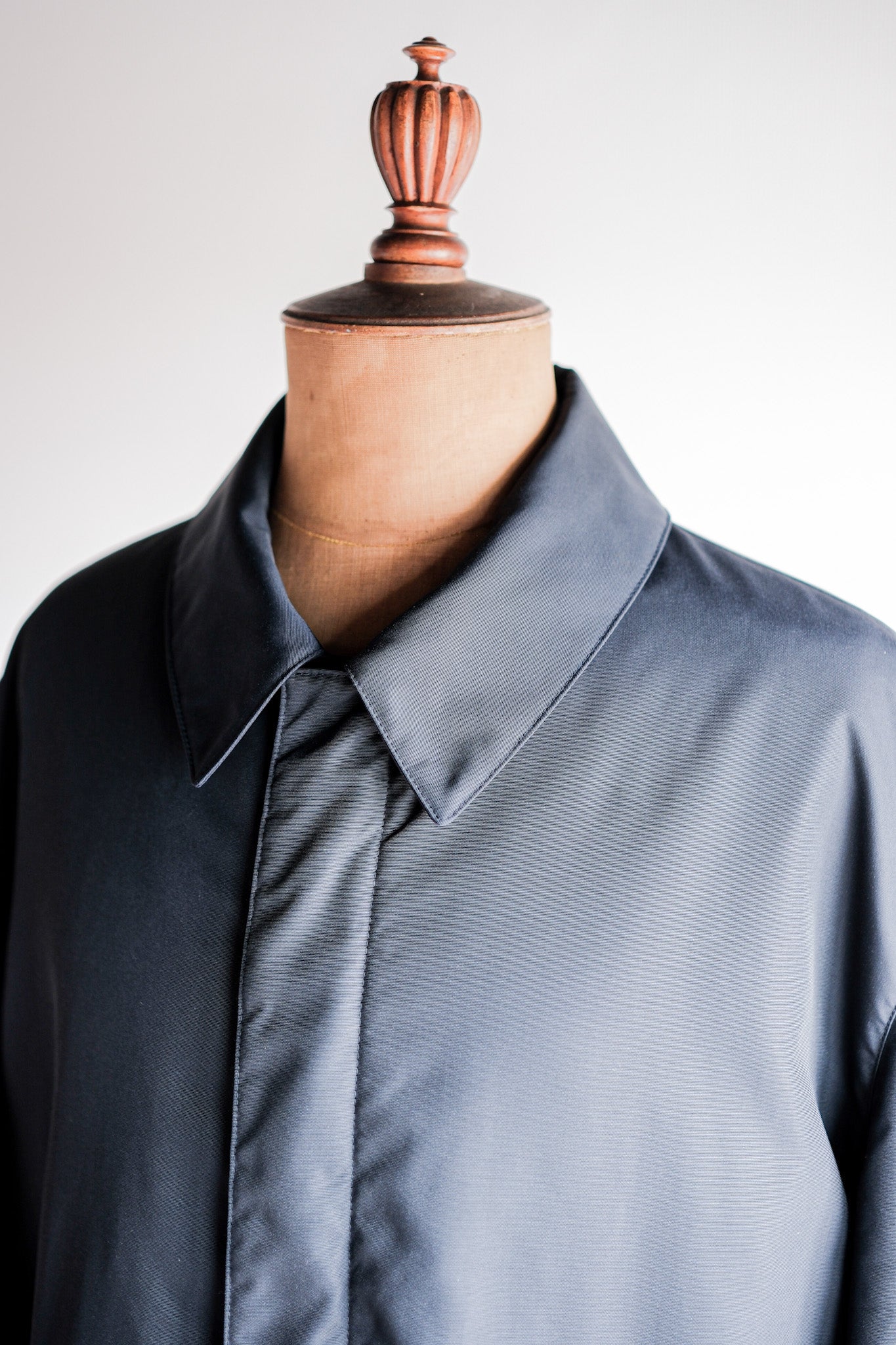 【~90's】Old Hermès Paris Navy Polyamide Harf Coat Size.56