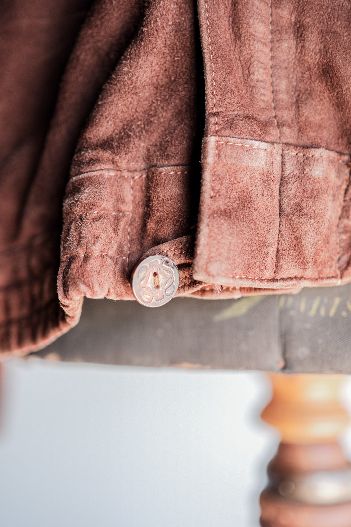 【~80’s】Old LOEWE Brown Suede Leather Jacket
