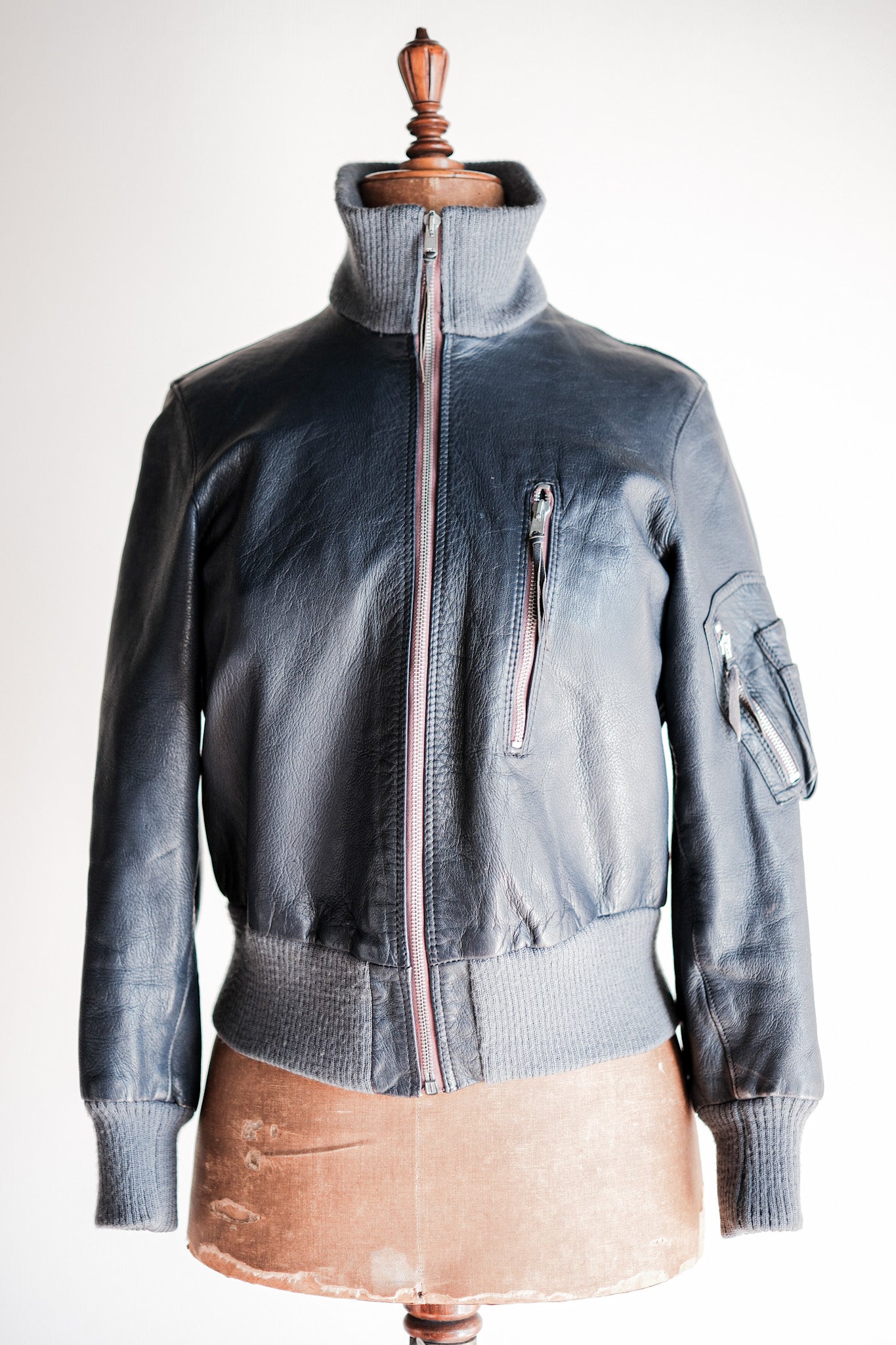 West German Army Leather Pilot Jacket ①-Condition- - レザージャケット