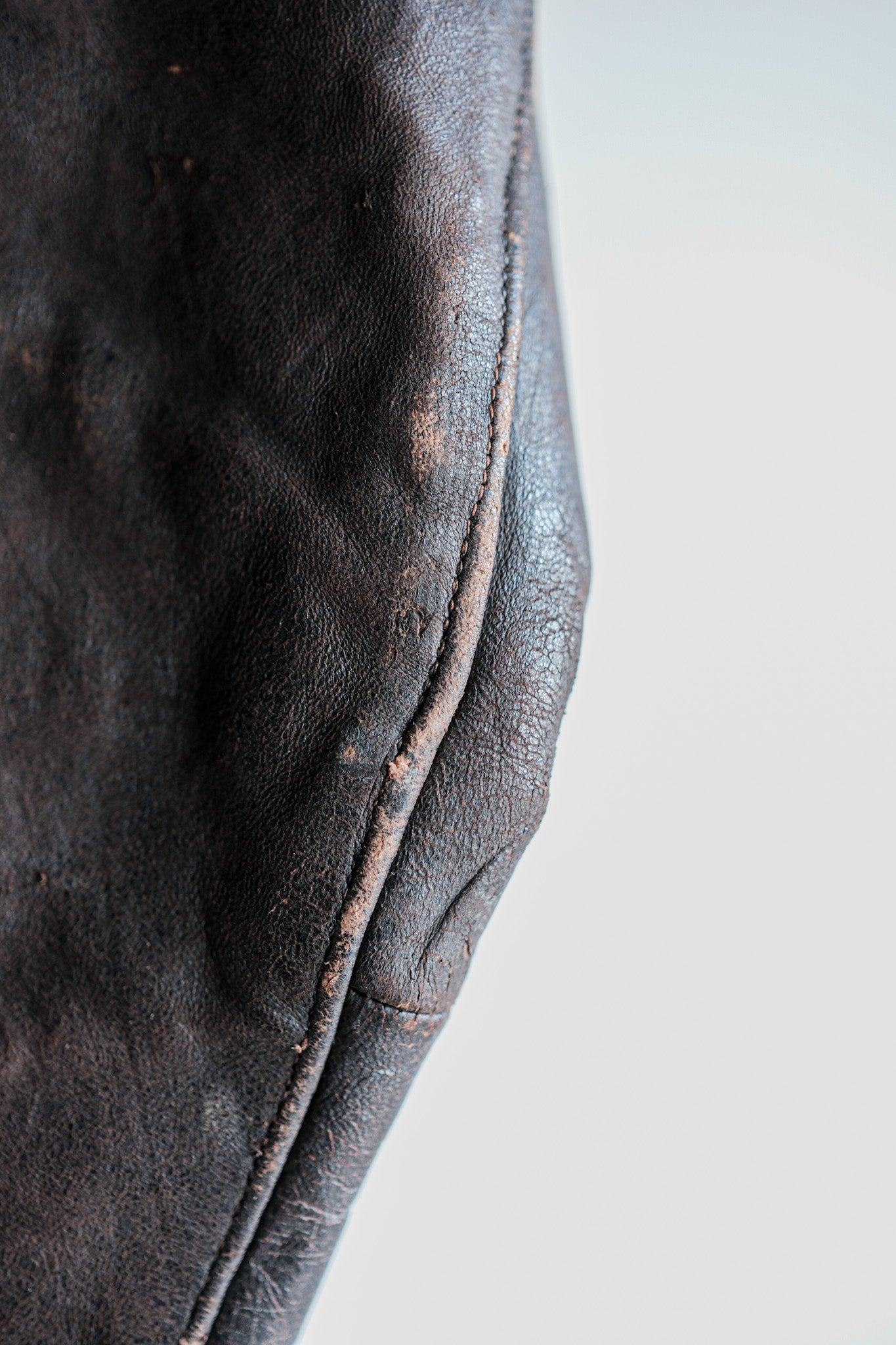 【~40's】German Vintage Double Breasted Motorcycle Leather Jacket