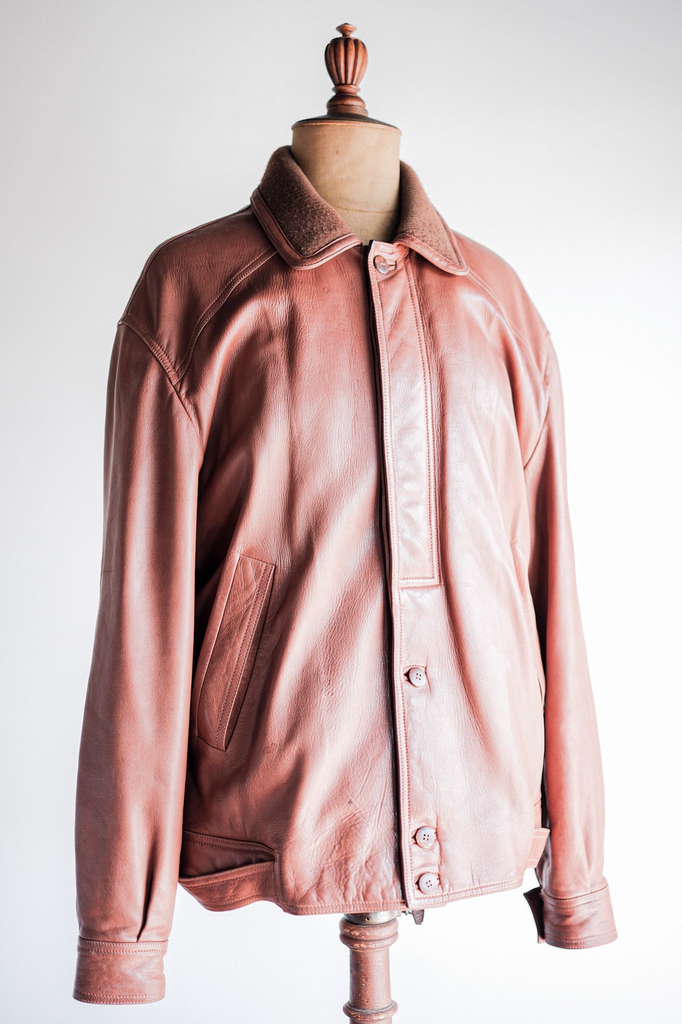 【~70’s】Old GUCCI Brown Leather Blouson Size.52