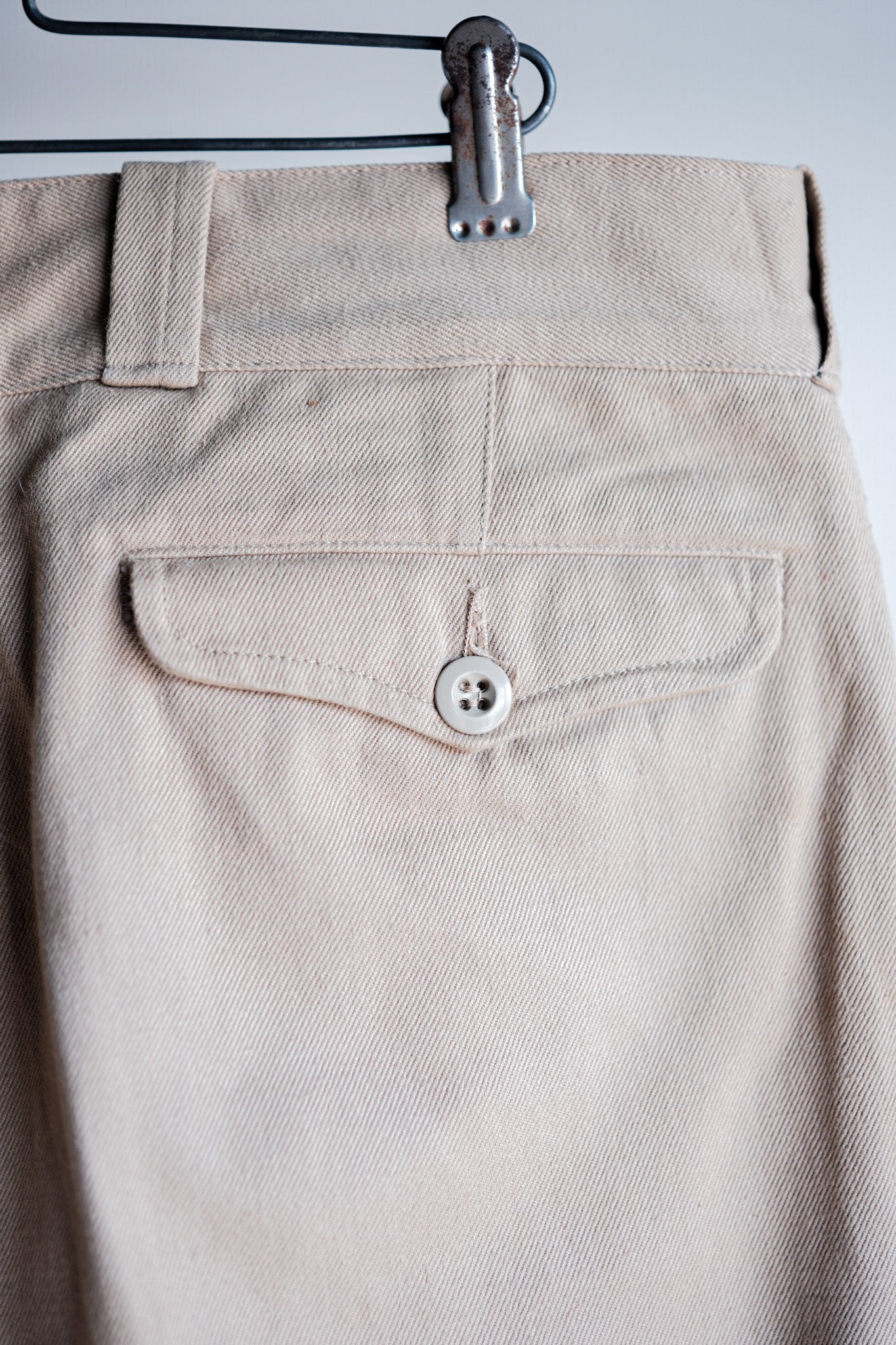 【~50's】French Army M52 Chino Trousers Size.12 "Dead Stock"