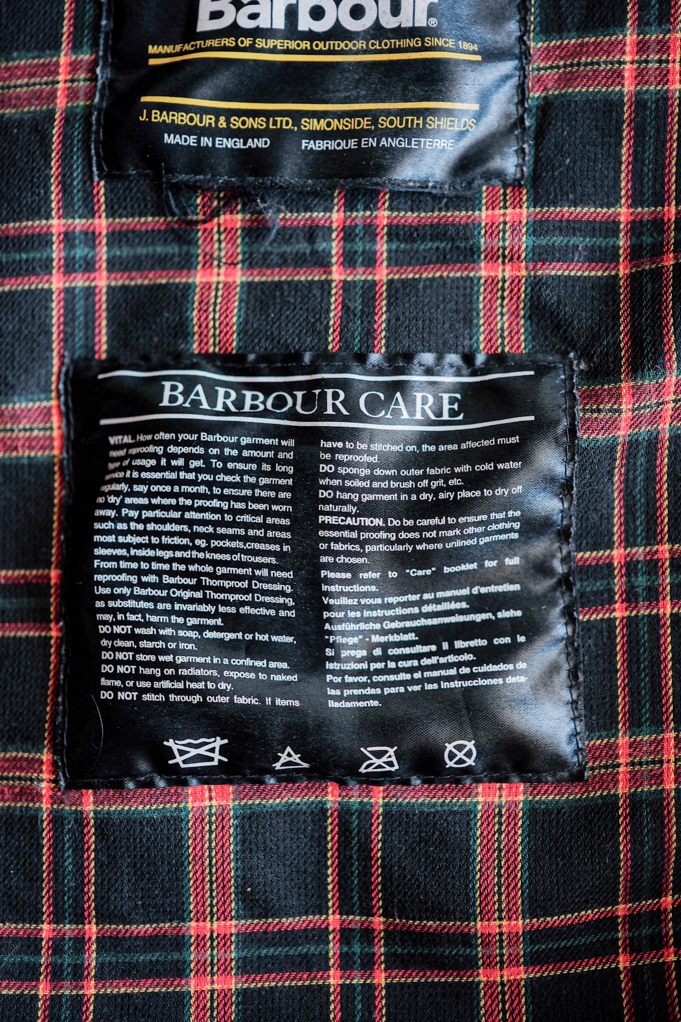 【~90's】Vintage Barbour "BEACON JACKET" 3 Crest "Unusual Lining"