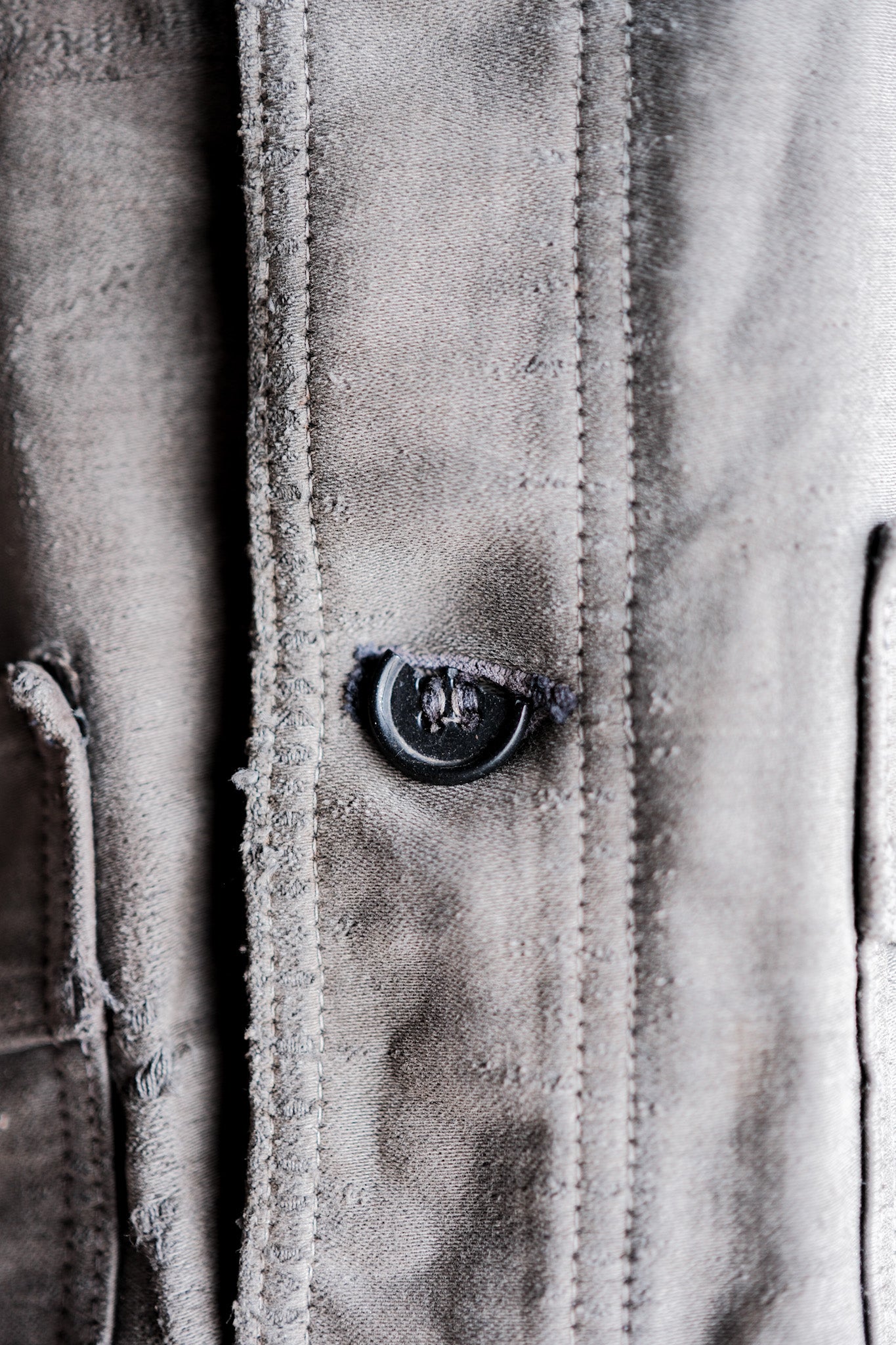 【~40's】French Vintage Black Moleskin Work Jacket "Adolphe Lafont"