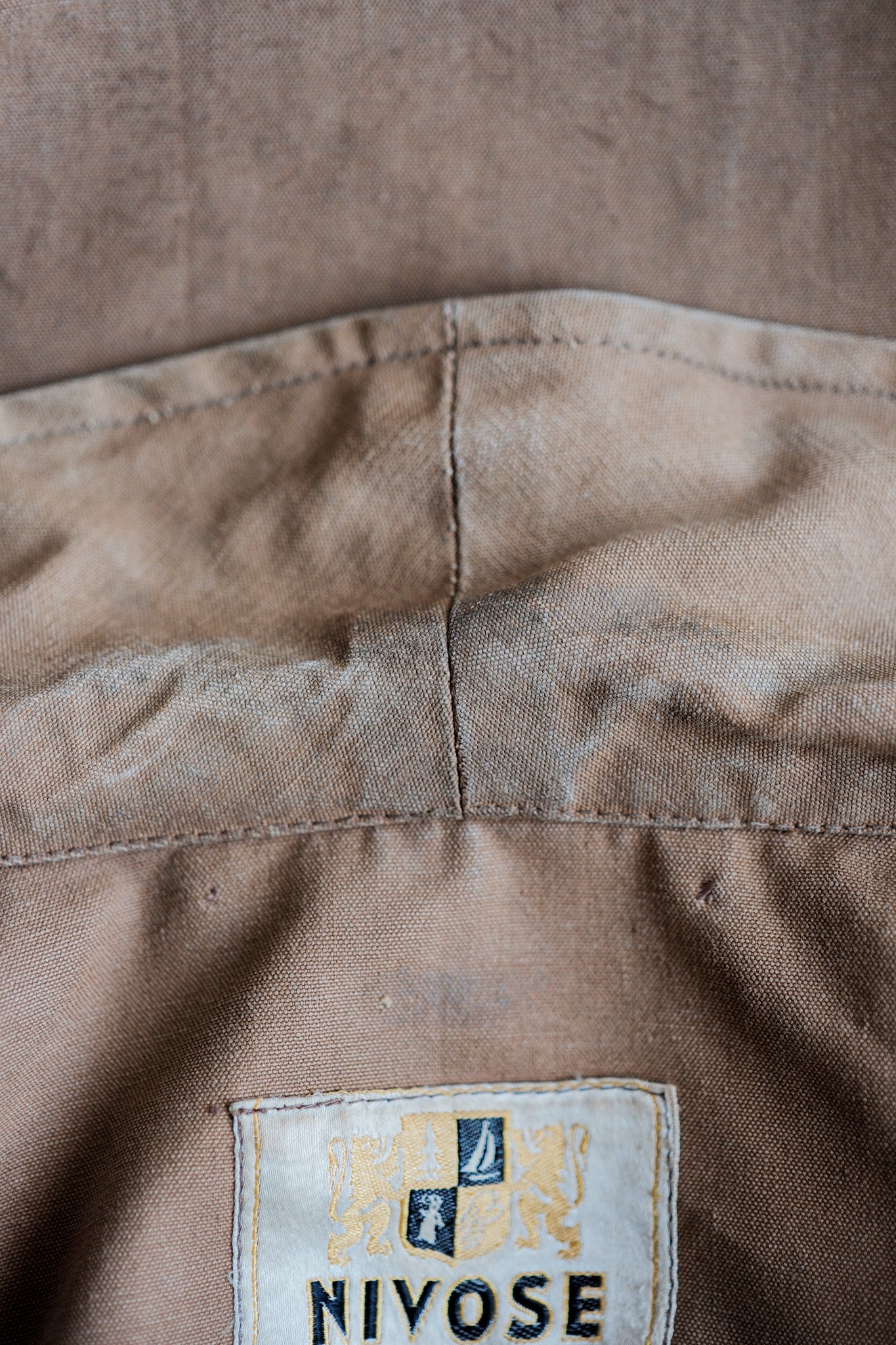 【~40's】French Vintage Cotton Linen Canvas Work Half Coat