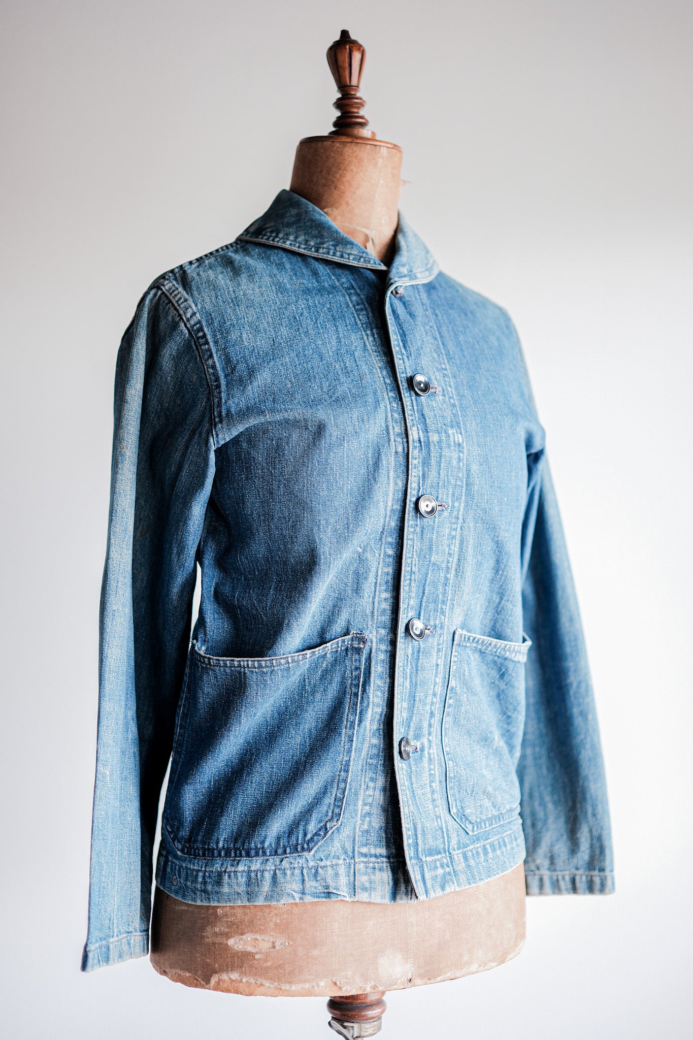 【~40’s】WWⅡ U.S.NAVY Shawl Collar Denim Coverall