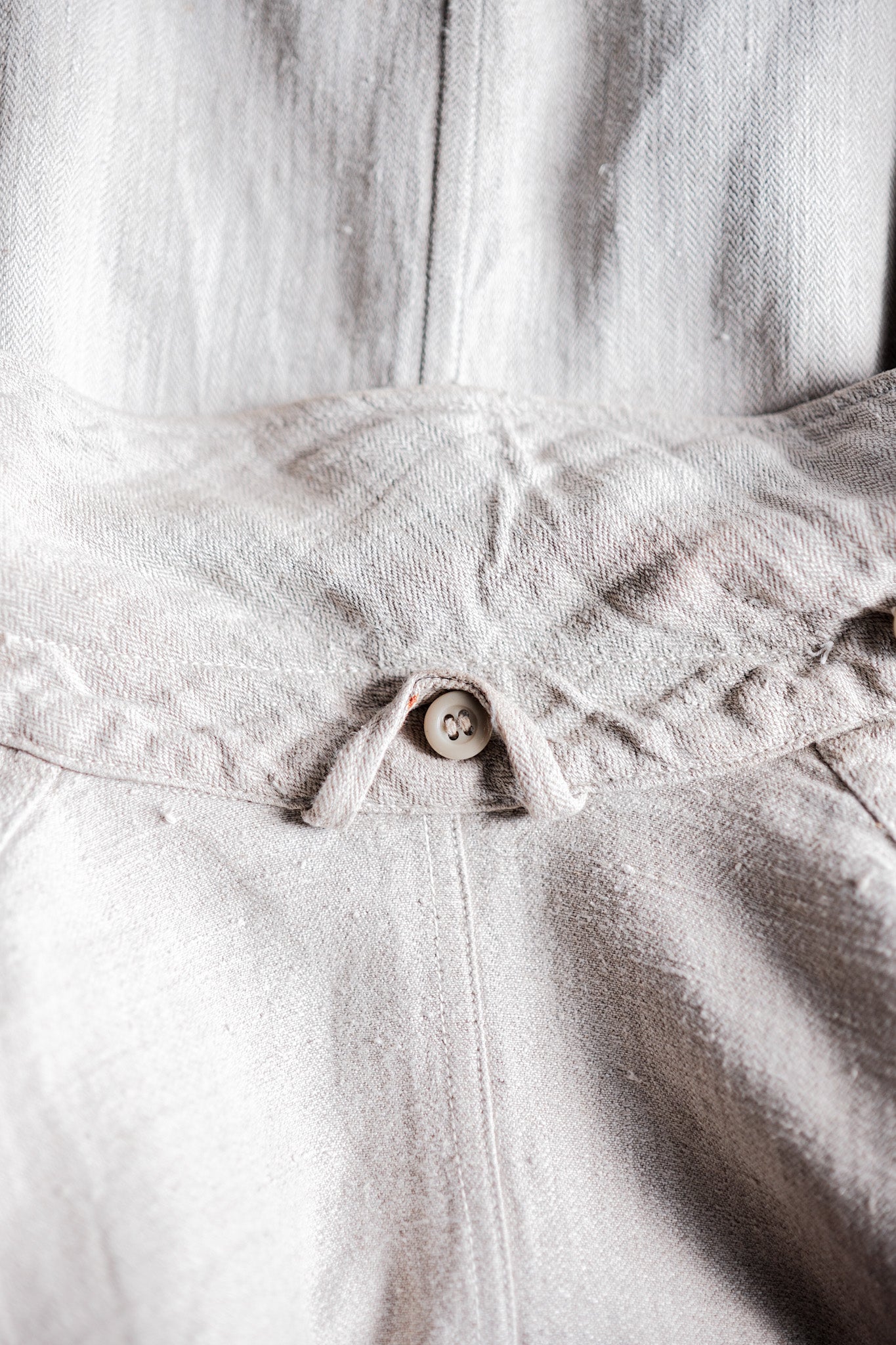 【~40's】German Air Force Drillich HBT Linen Jacket With Chin Strap "Luftwaffe"