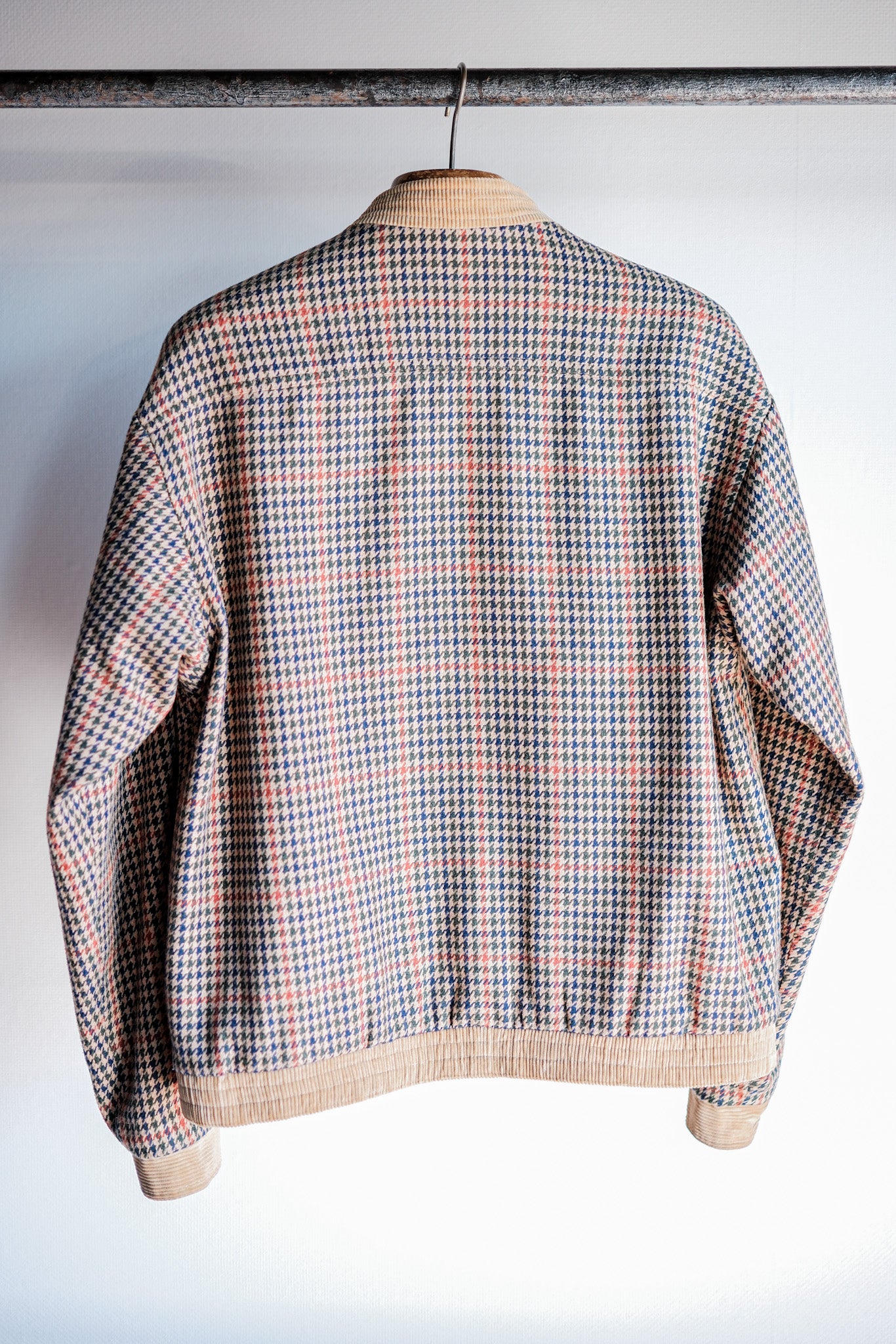 【~70's】British Vintage Houndstooth Wool Mix Jacket Size.38R "JAEGER"