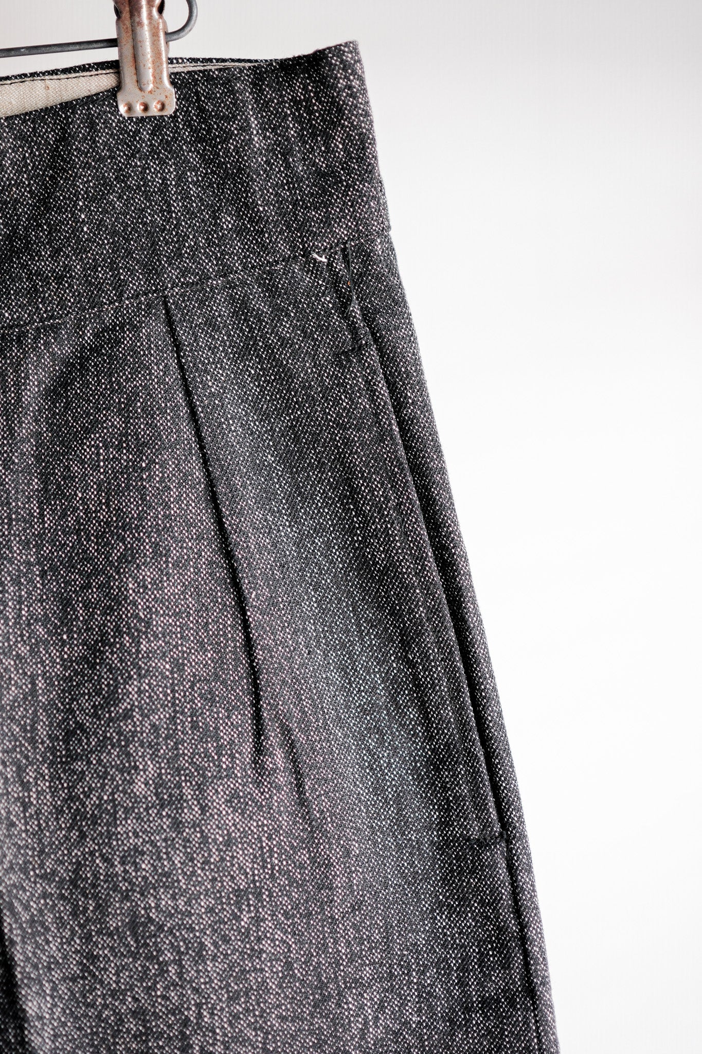 【~30's】French Vintage Black Chambray Work Pants “Dead Stock”