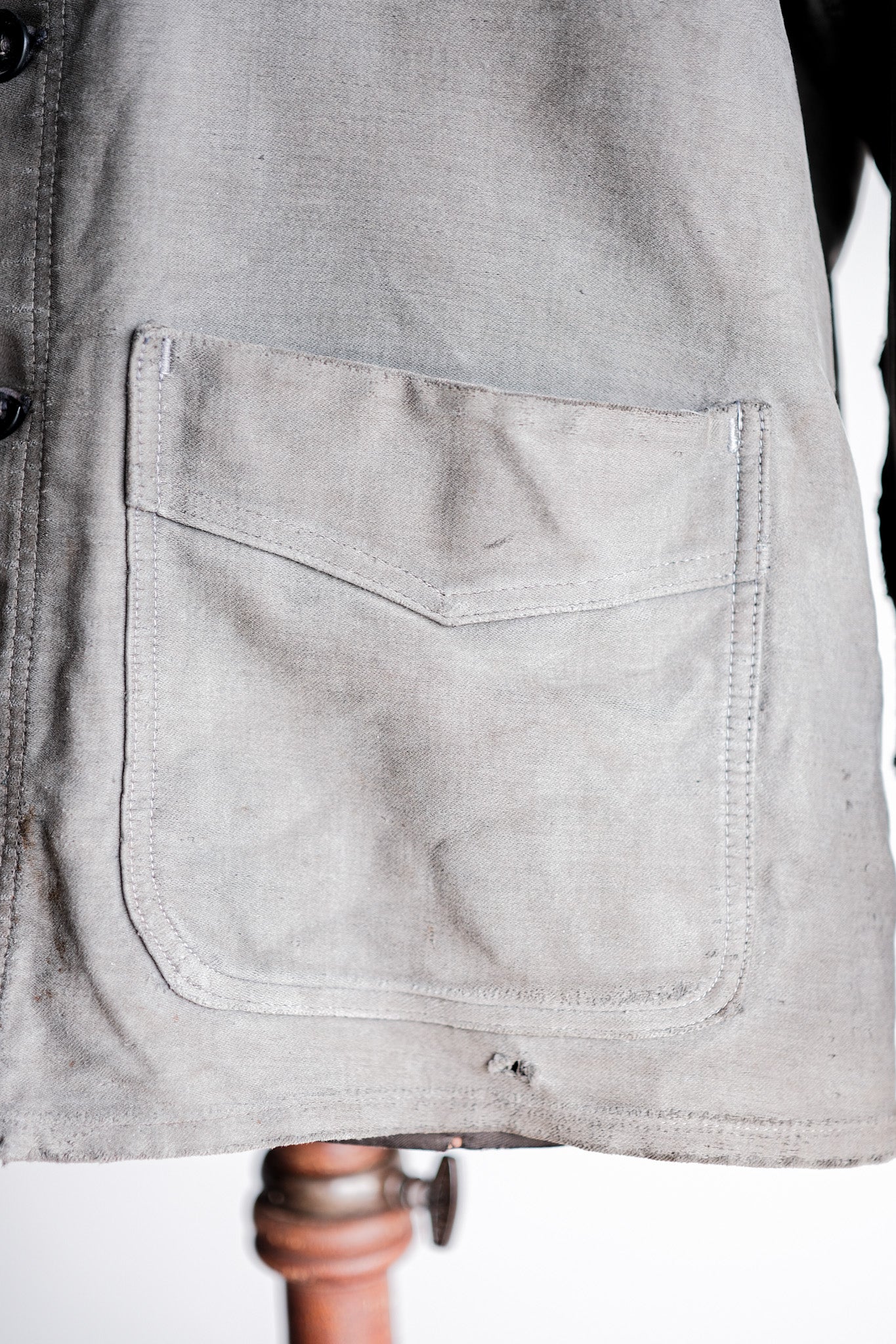 【~40's】French Vintage Black Moleskin Work Jacket "Adolphe Lafont"