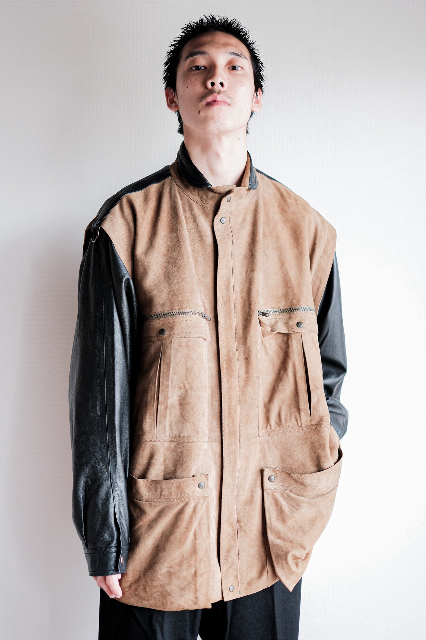 【~70’s】Old GUCCI 2 Tone Leather Jacket Size.50