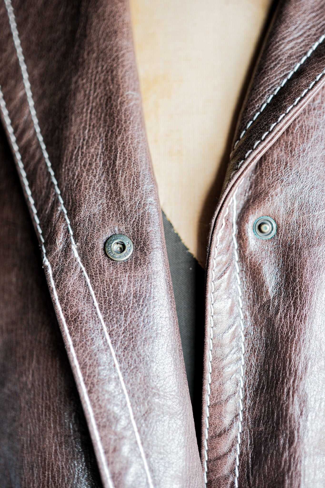 【~90’s】Old ANNE MARIE BERETTA Leather Tailored Jacket Size.T42