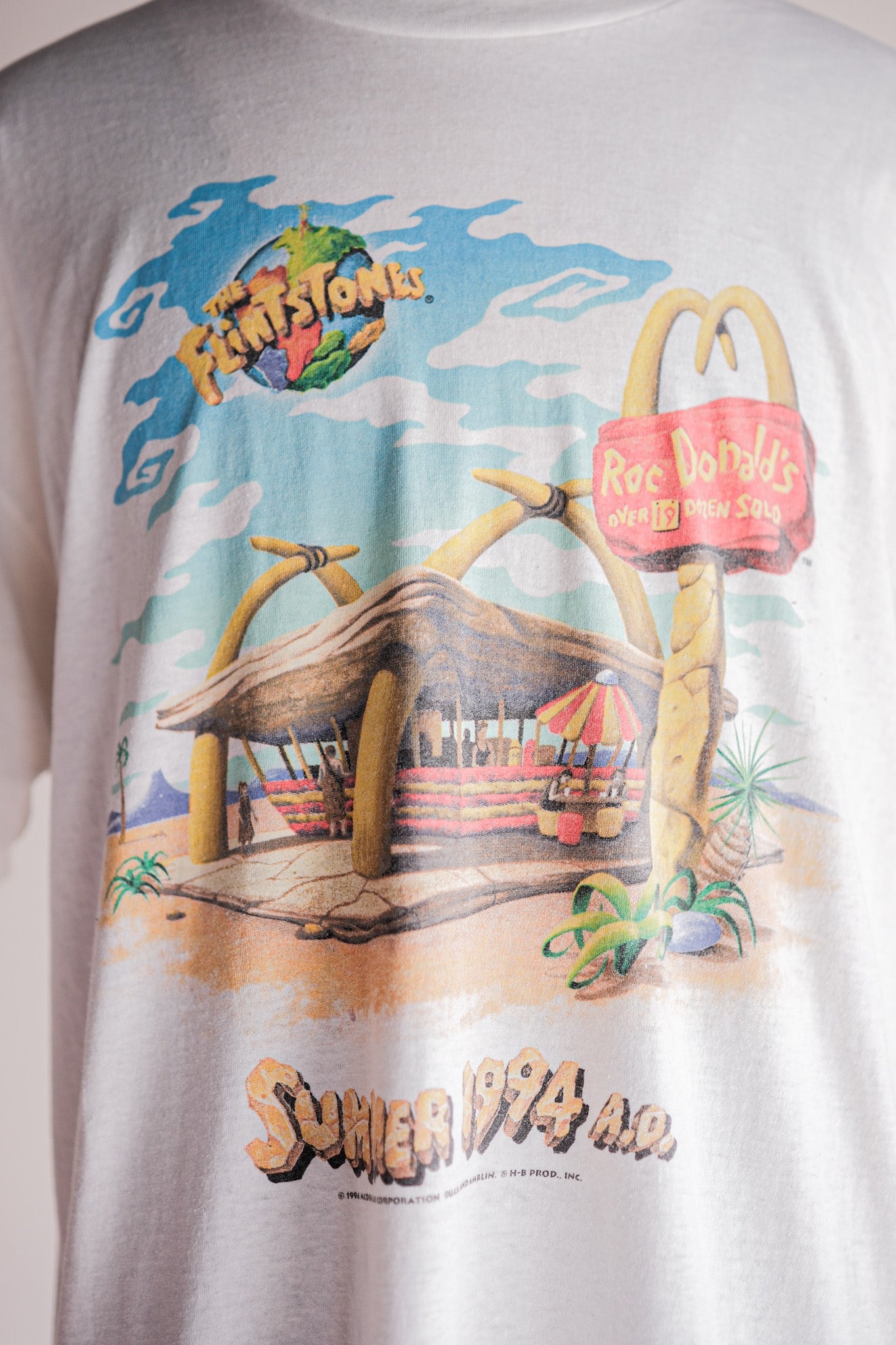 【~90's】Vintage Movie Print T-shirt Size.XL "The Flintstones" "Made in U.S.A."