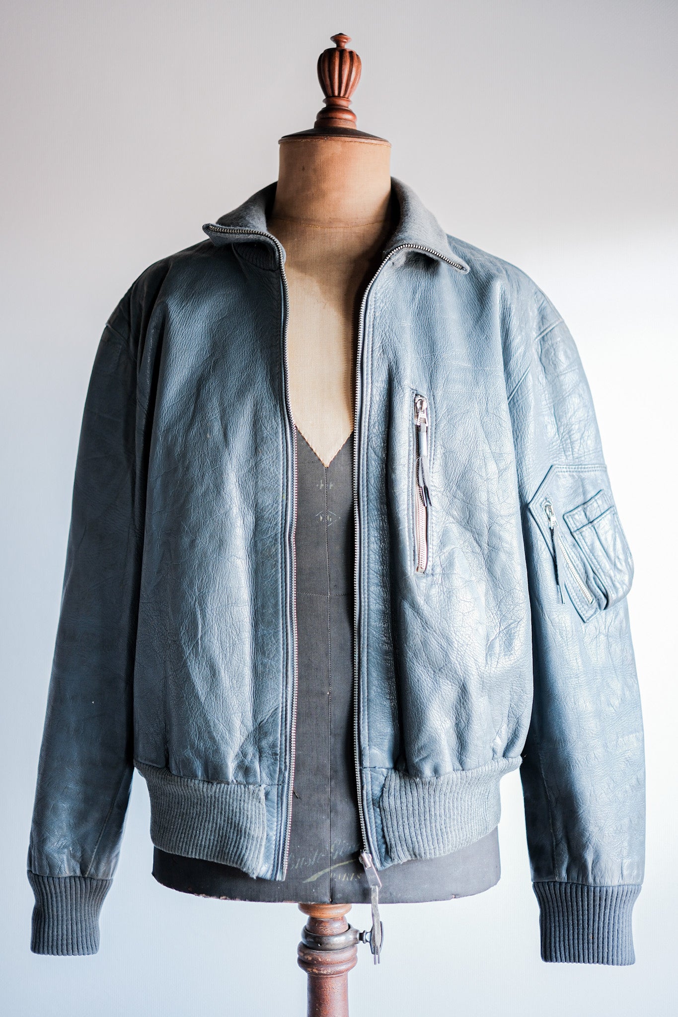【~70’s】West German Air Force Pilot Leather Jacket Size.13