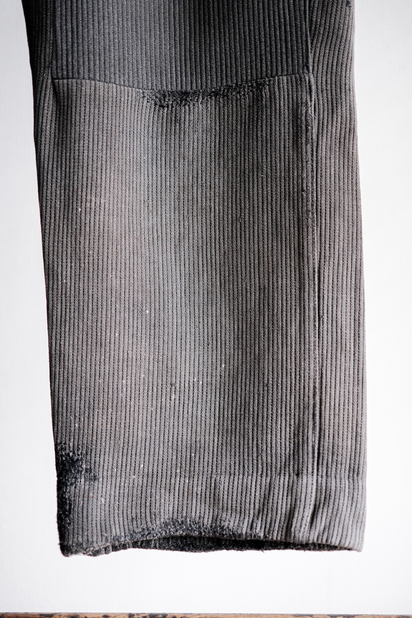 【~40's】French Vintage Gray Cotton Pique Work Pants "Patchwork"