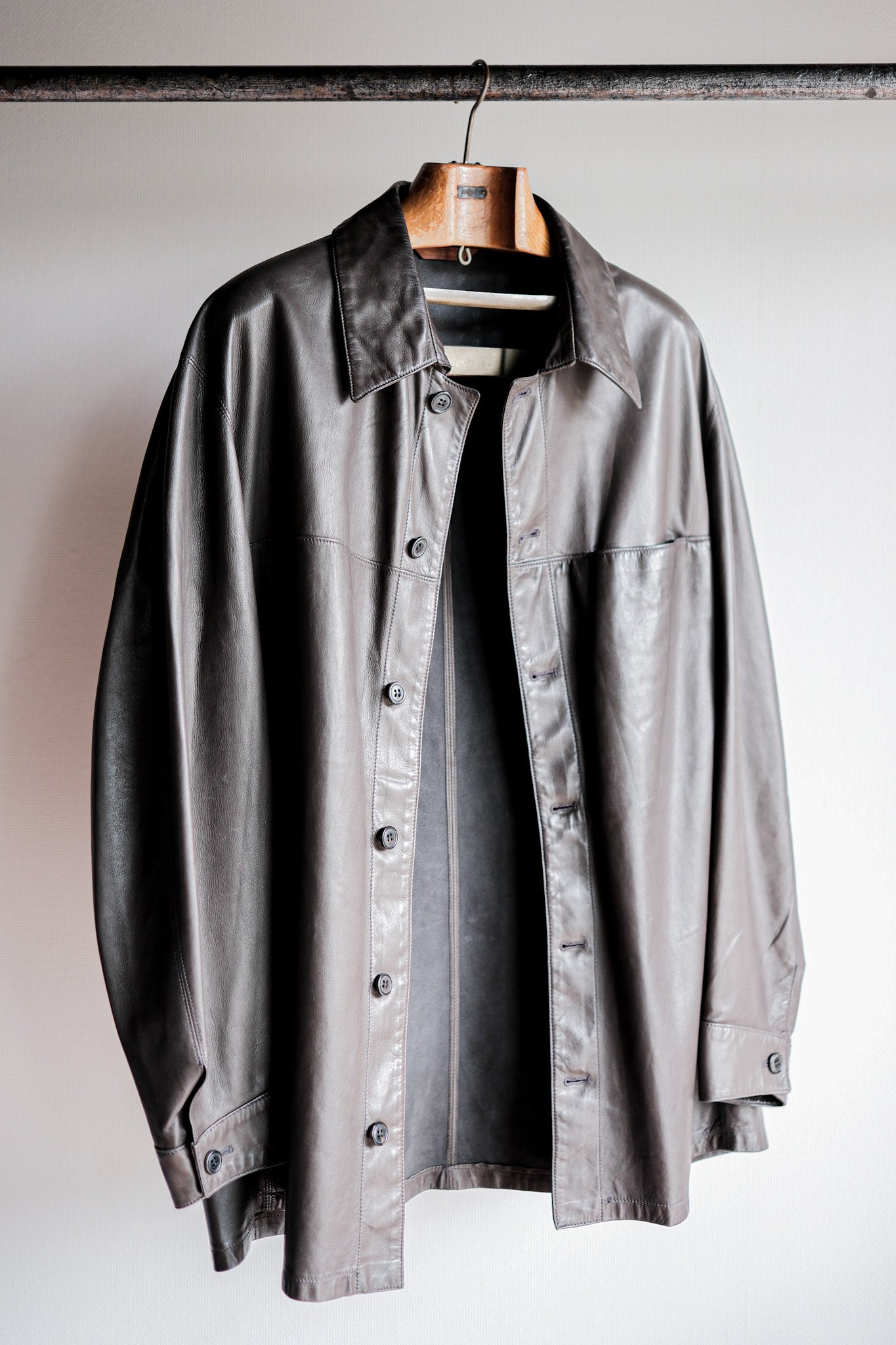 【~90's】Old SERAPHIN Lamb Leather Shirt Jacket Size.54