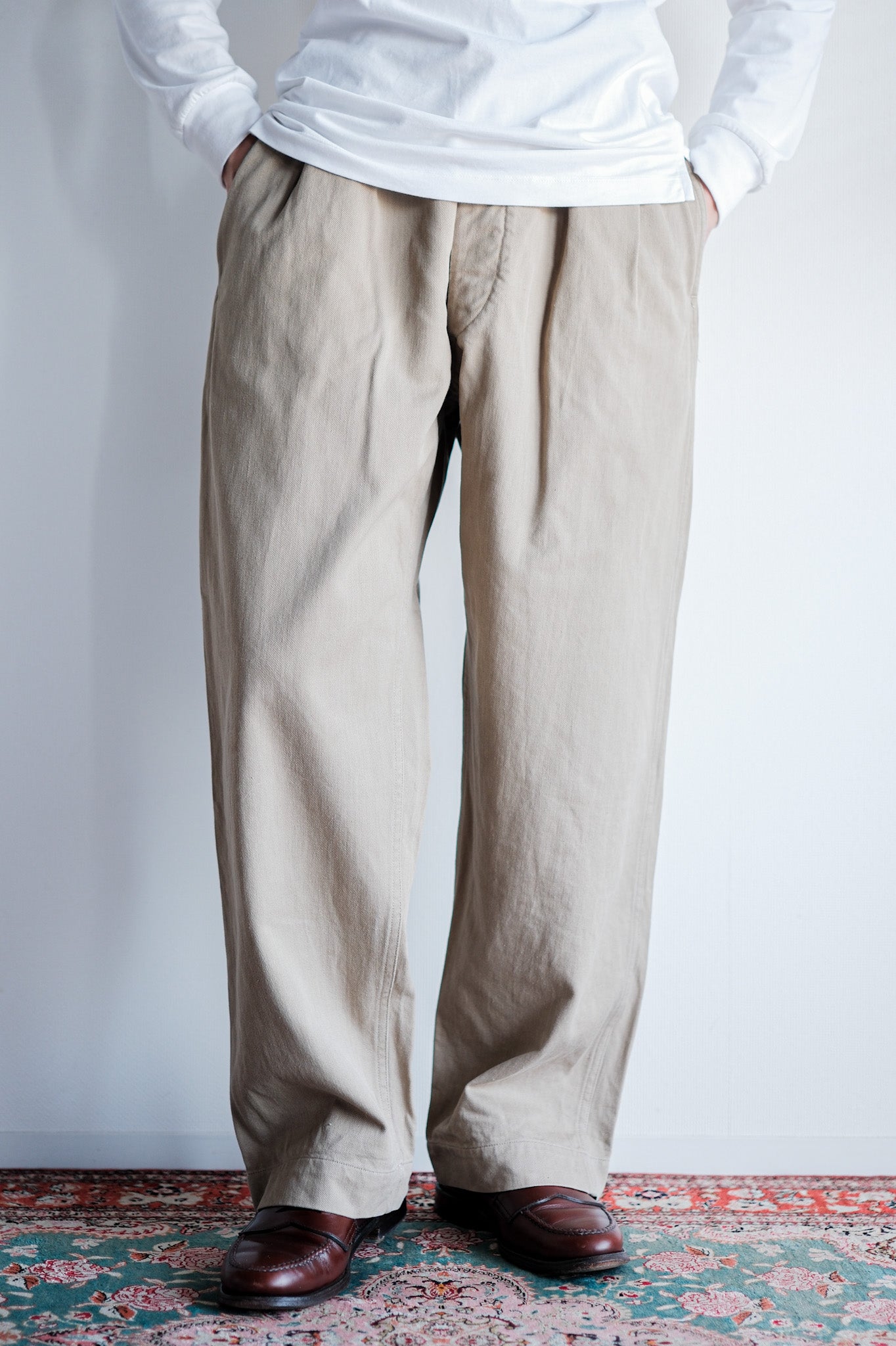 【~60's】French Army M52 Chino Trousers Size.23