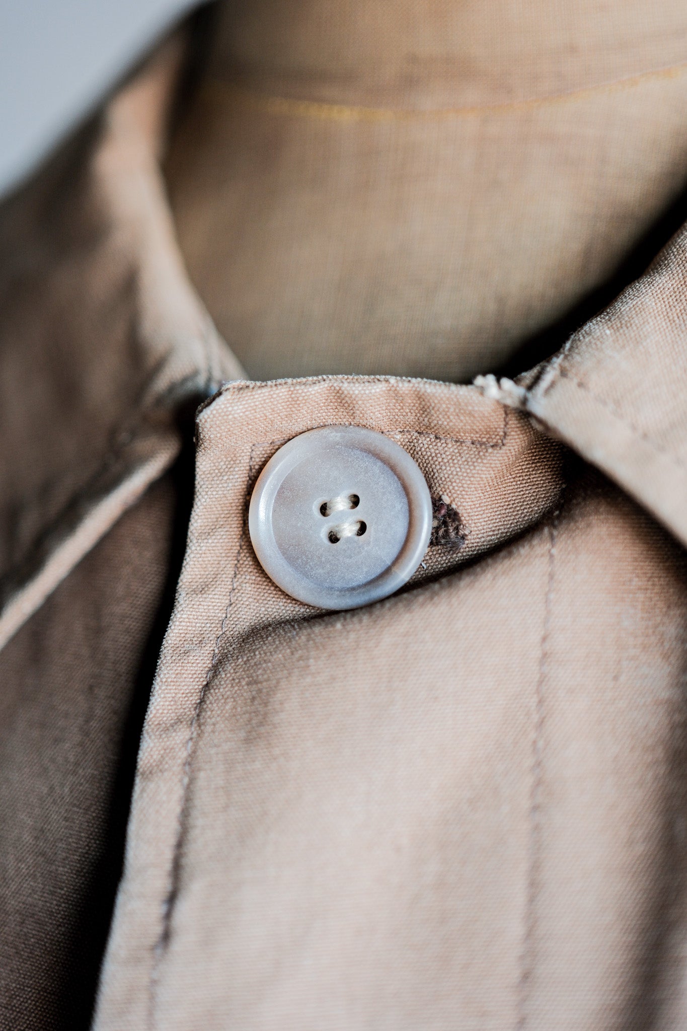 【~40's】French Vintage Cotton Linen Canvas Work Half Coat