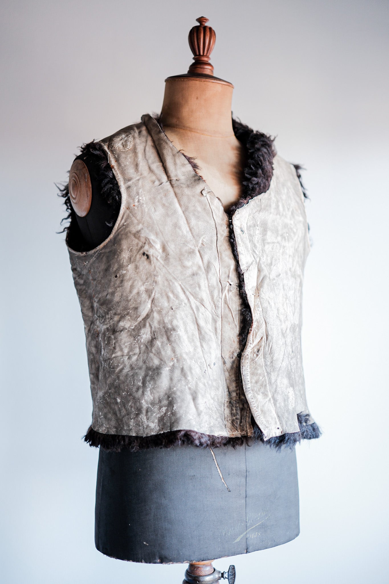 【~40's】WWⅡ German Waffen-SS Winter Sheepskin Fur Vest