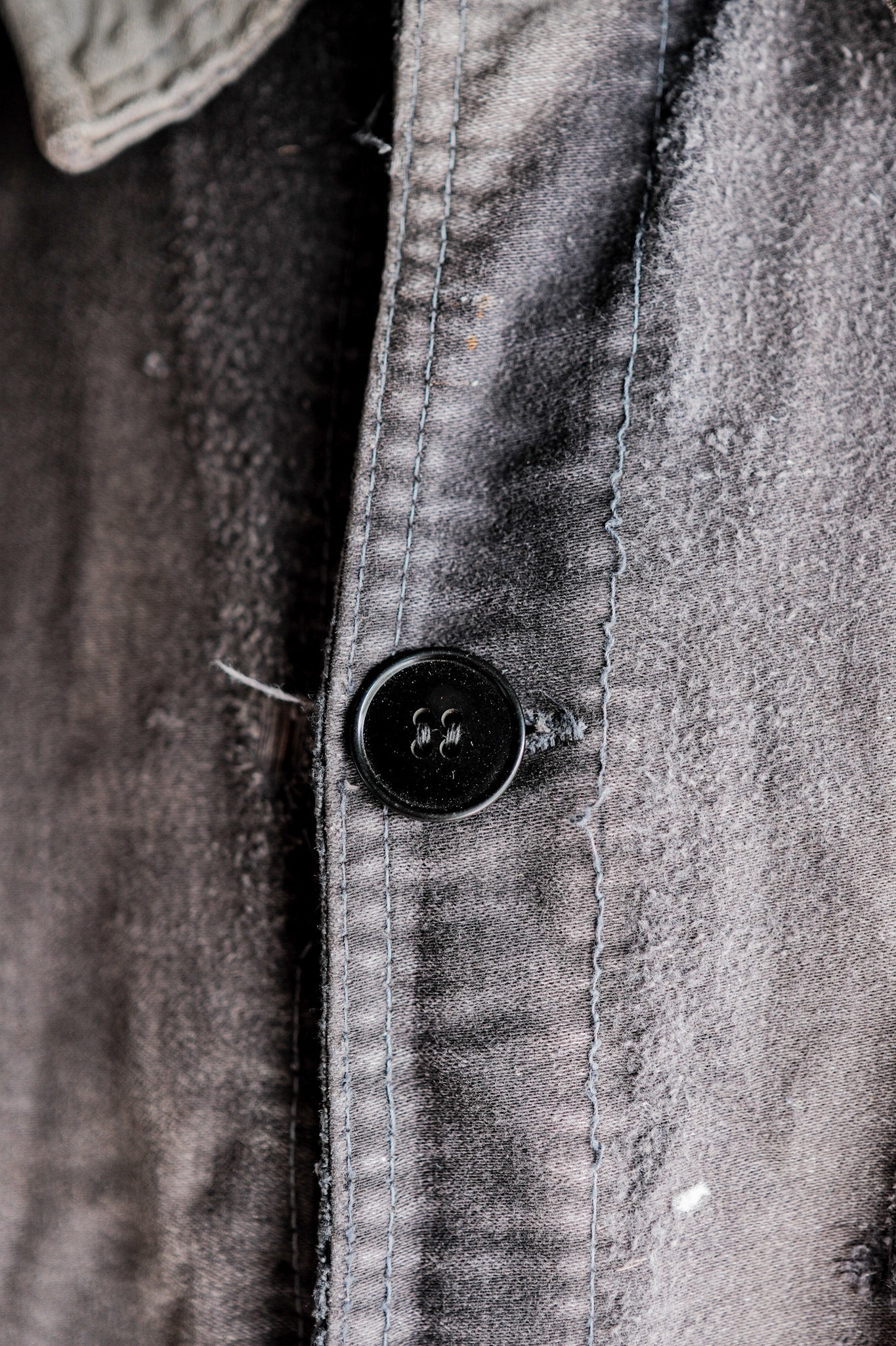 【~50's】French Vintage Black Moleskin Work Jacket "Patchwork"