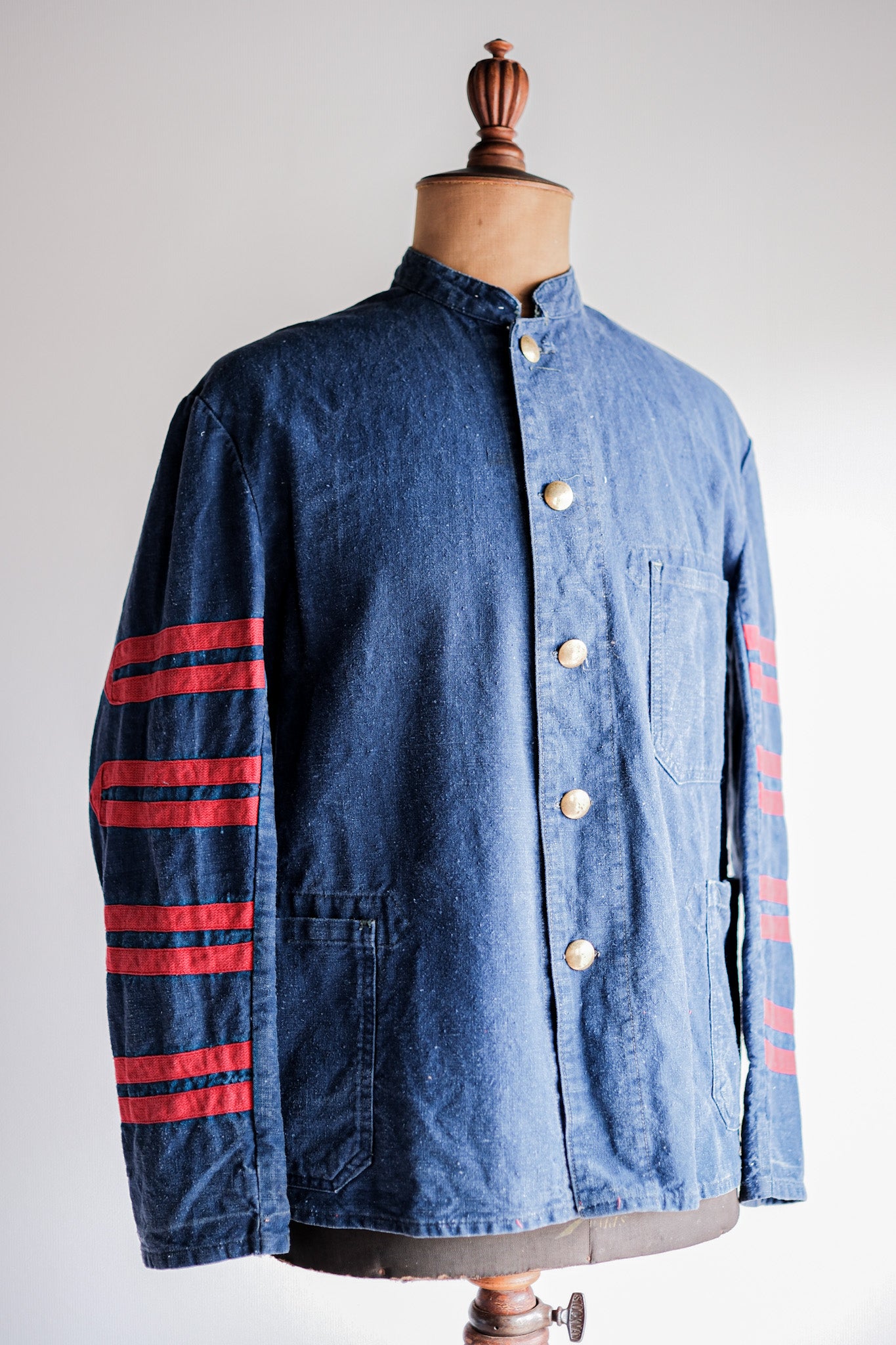 【~40's】German Vintage Indigo Linen Firefighter Jacket