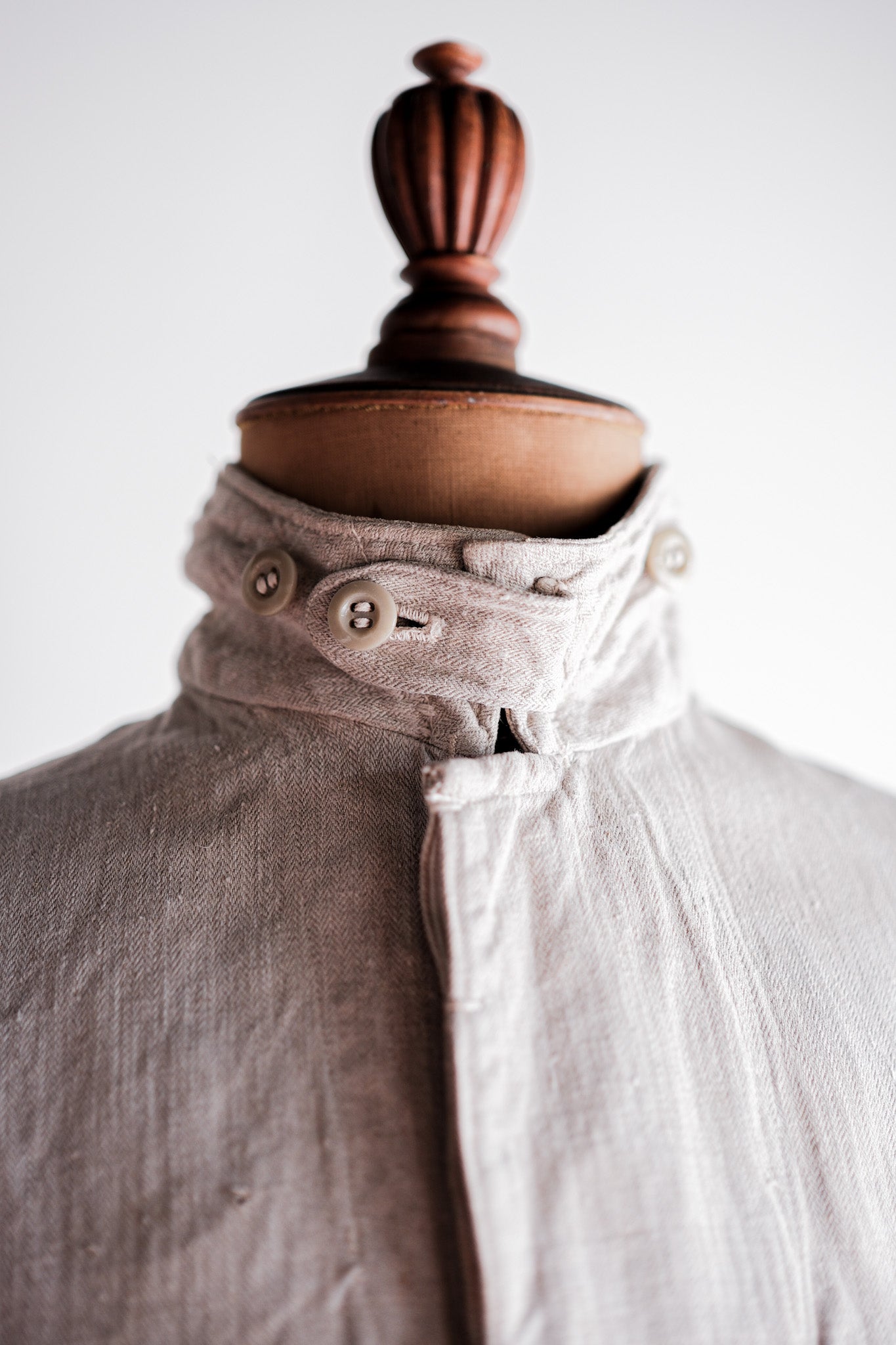 【~40's】German Air Force Drillich HBT Linen Jacket With Chin Strap "Luftwaffe"