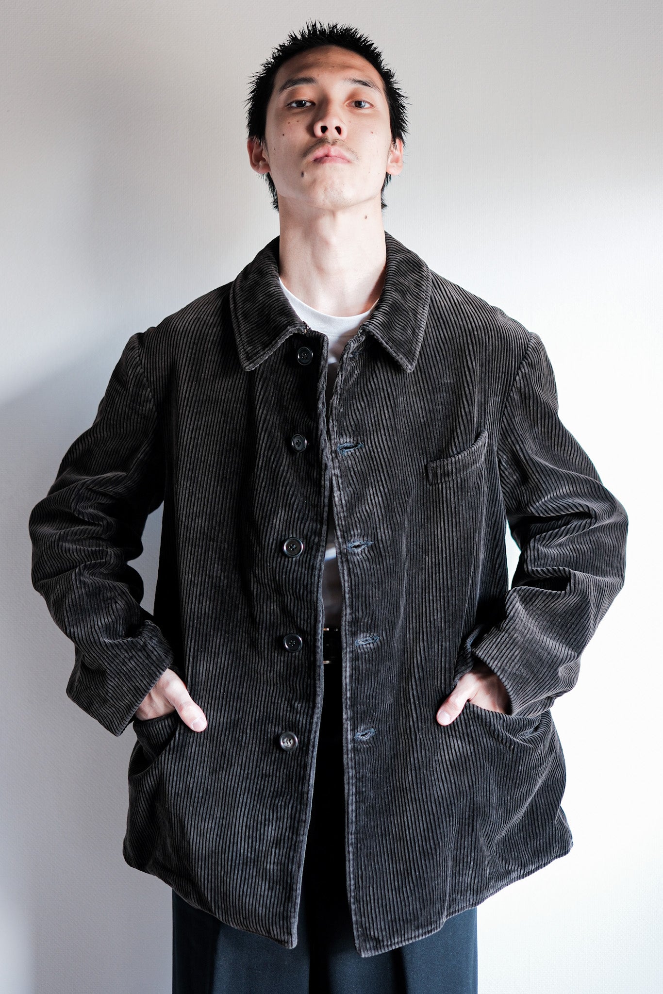 【~50's】French Vintage Dark Brown Corduroy Work Jacket
