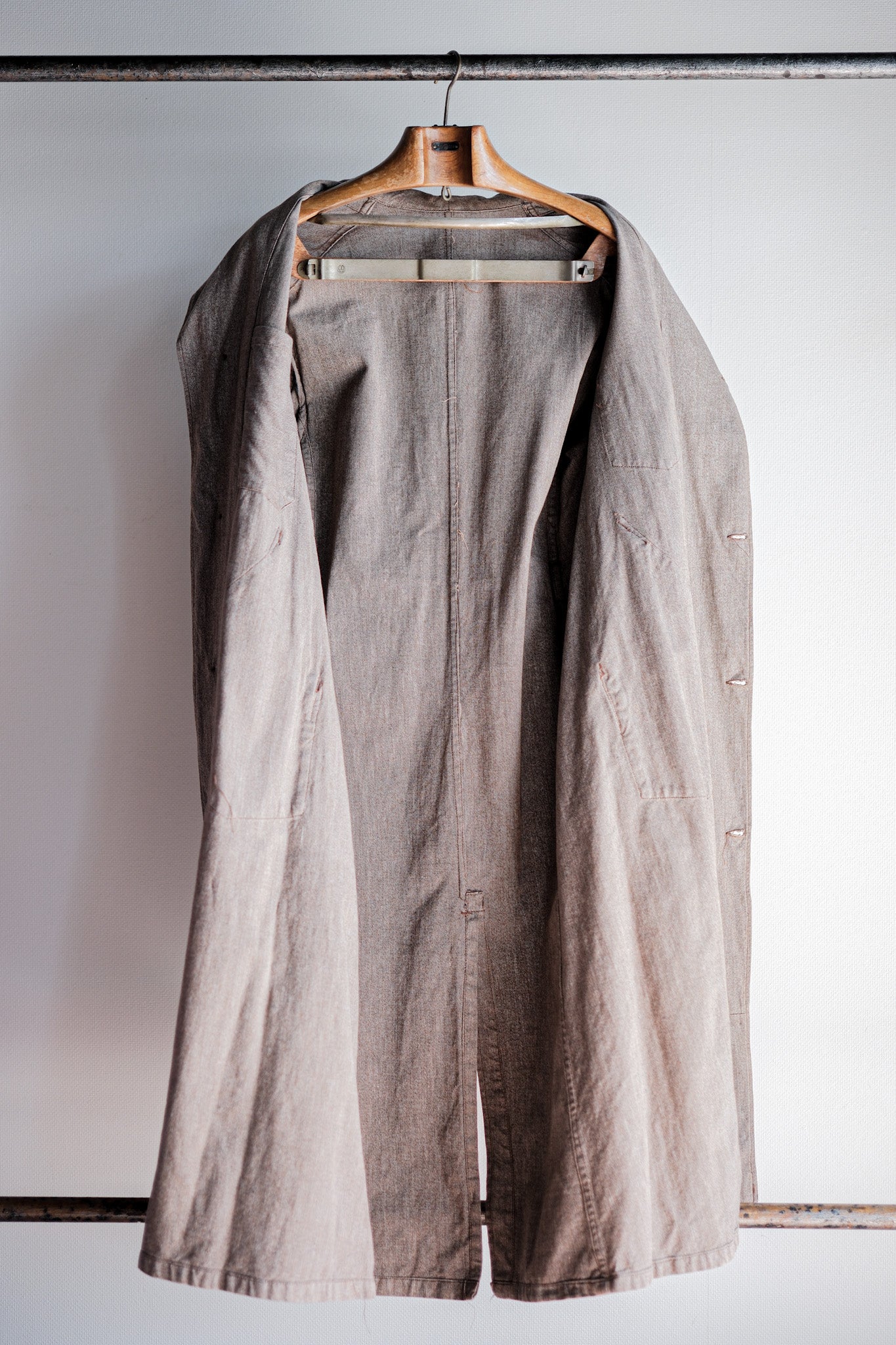 【~40's】French Vintage Brown Chambray Atelier Coat “Dead Stock”