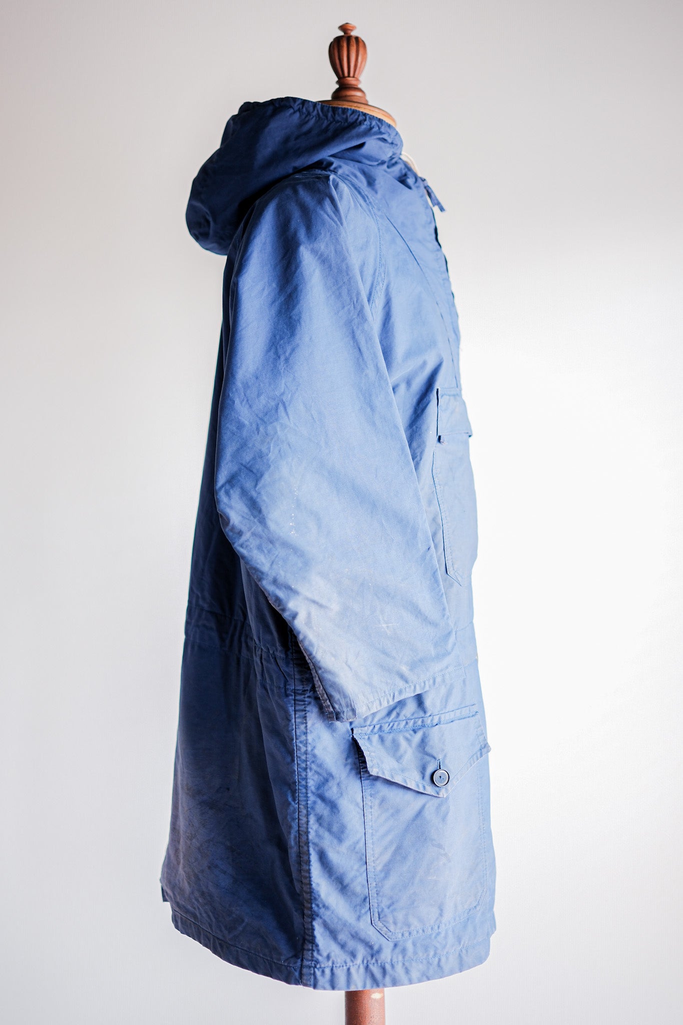 【~60's】British Vintage Blue Ventile Smock Size.LARGE "Blacks Of Greenock"