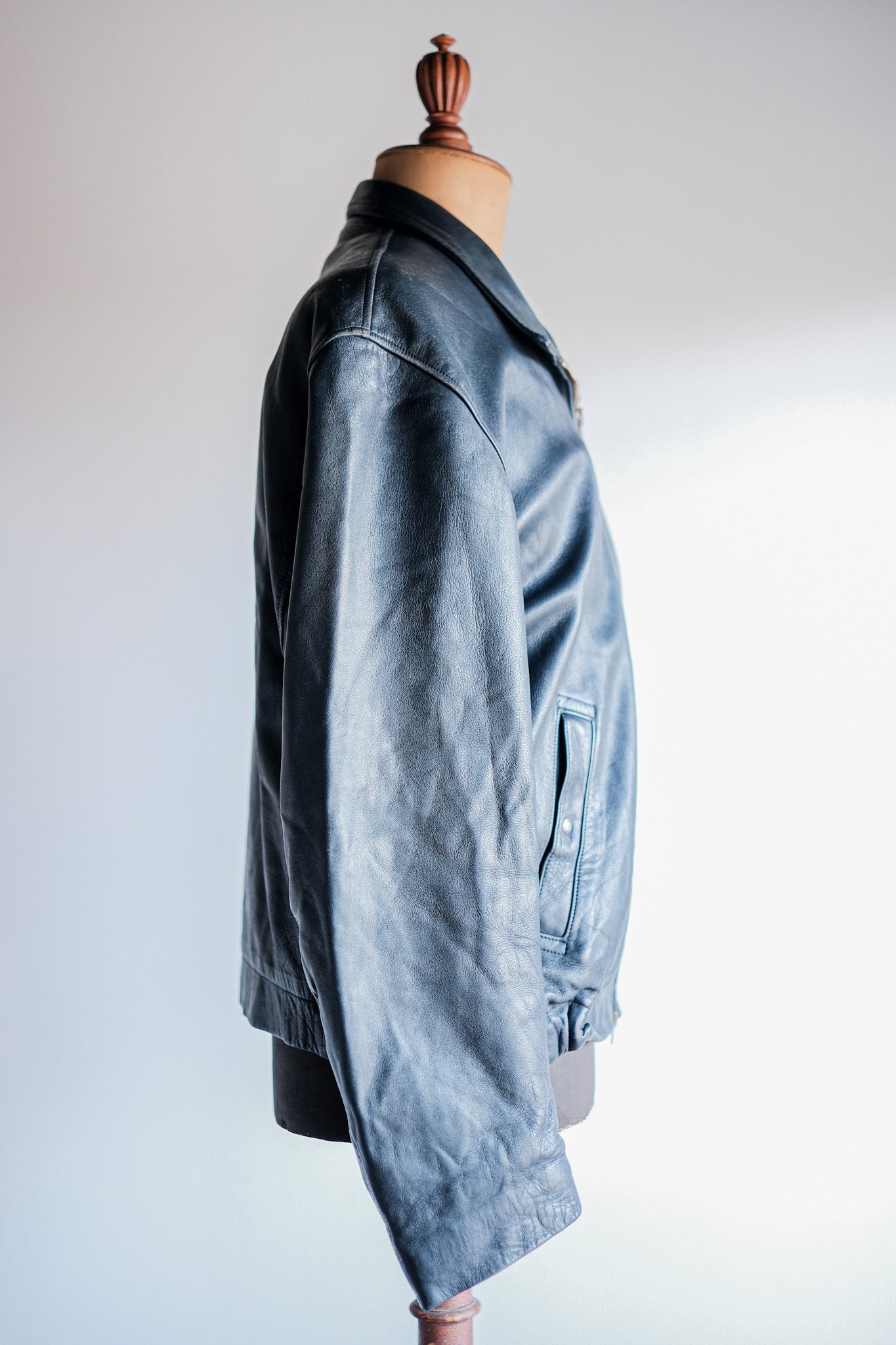 【~70's】French Air Force Pilot Leather Jacket Size.104L