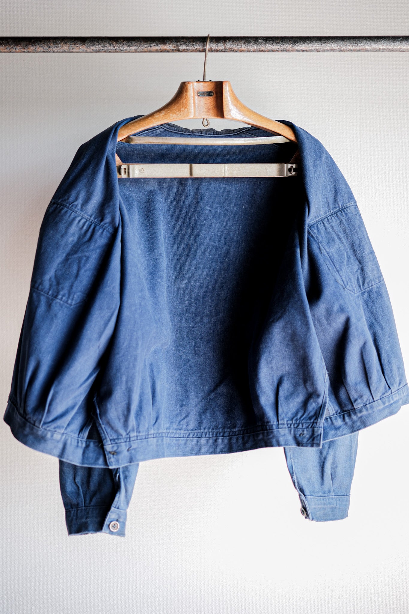 【~40’s】French Vintage Indigo Cotton Twill Cyclist Jacket