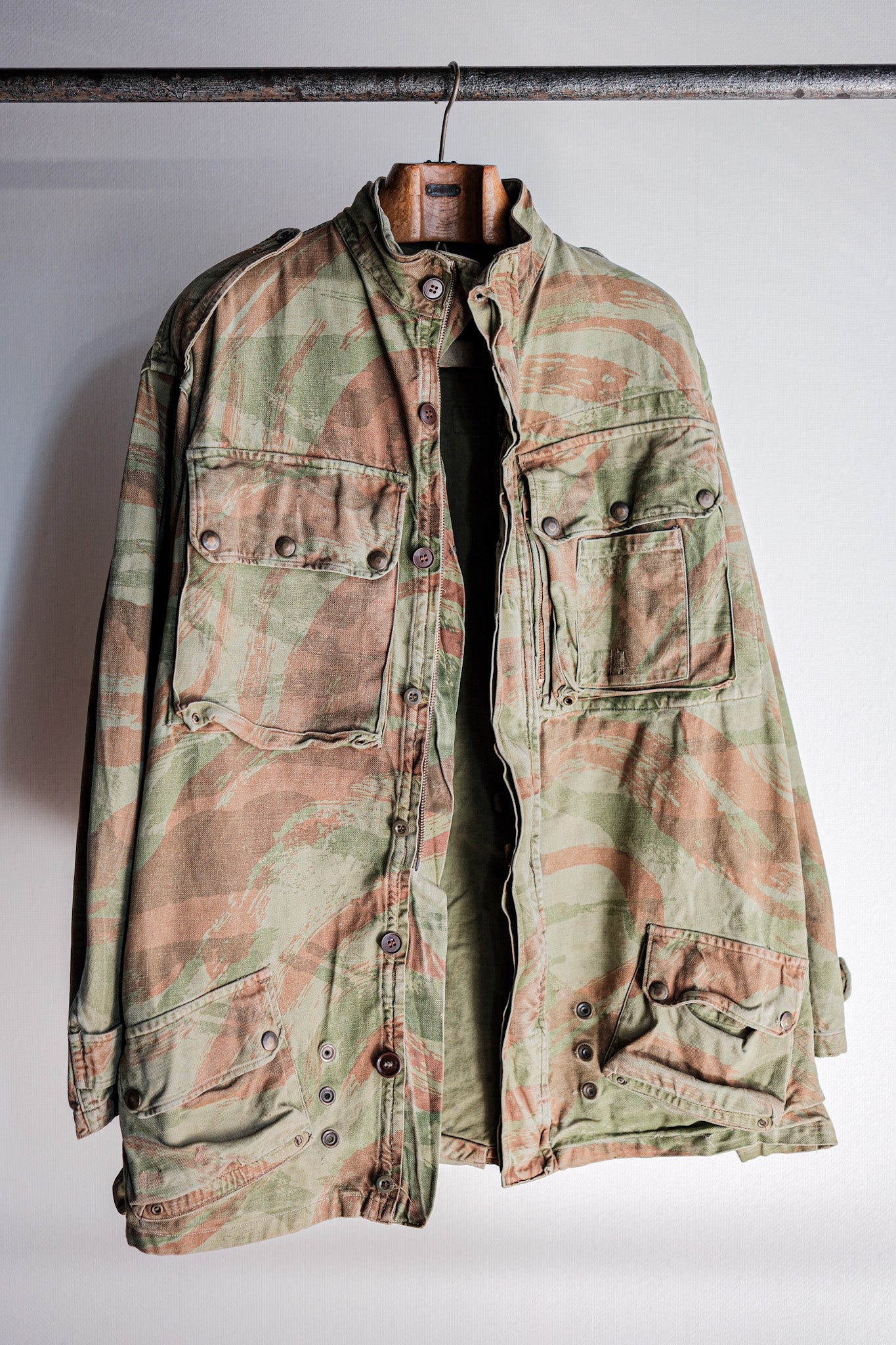 【~50's】French Army TAP47/53 Lizard Camouflage Paratrooper Jacket Size.46