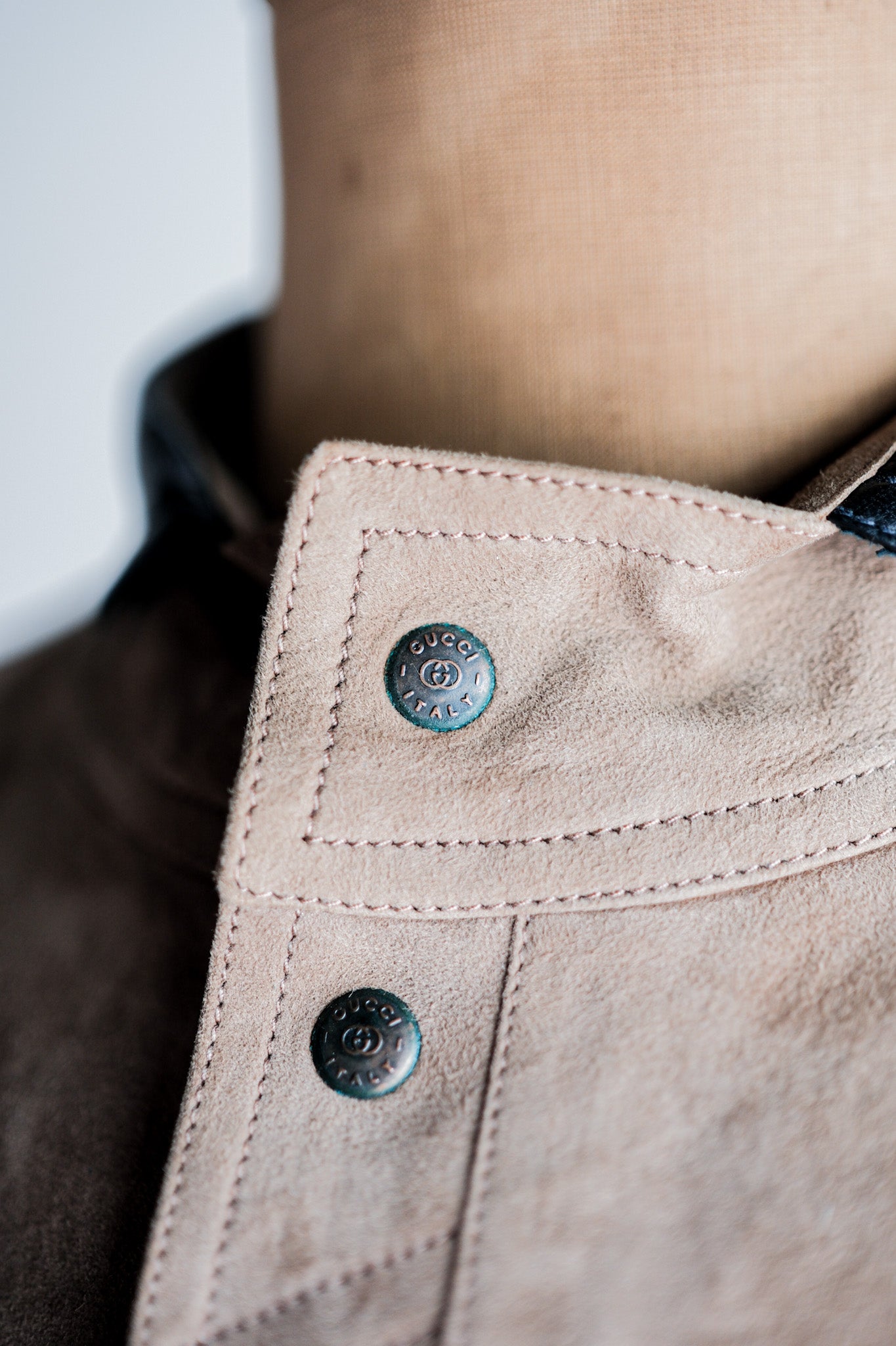 【~70’s】Old GUCCI 2 Tone Leather Jacket Size.50