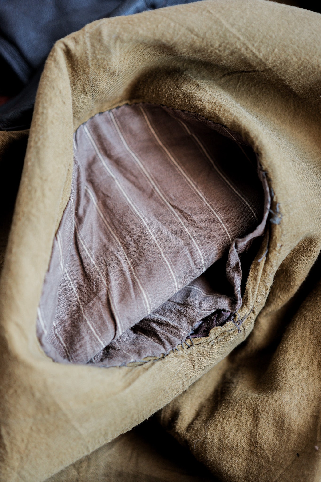 【~40’s】French Vintage Brown Leather Cyclist Jacket "Modified"
