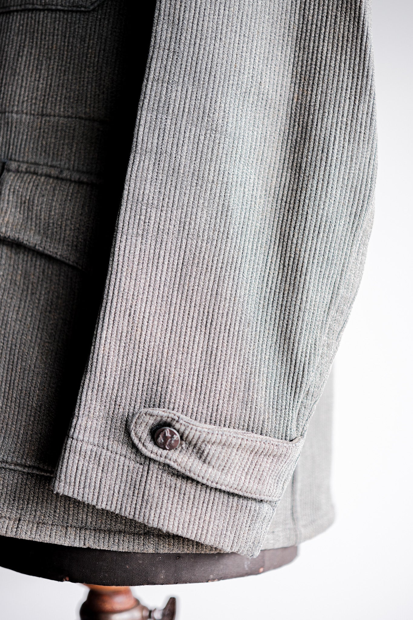 【~50's】French Vintage Gray Cotton Pique Hunting Jacket