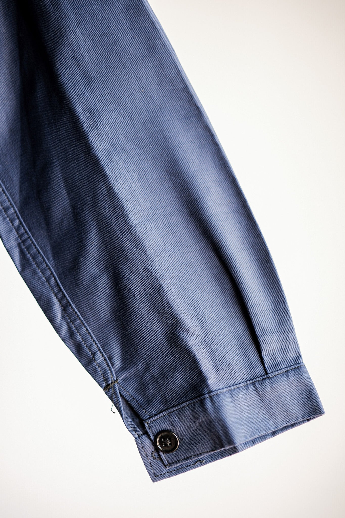 【~50's】French Vintage Blue Thin Twill Work Jacket "Vulcain" "Dead Stock"