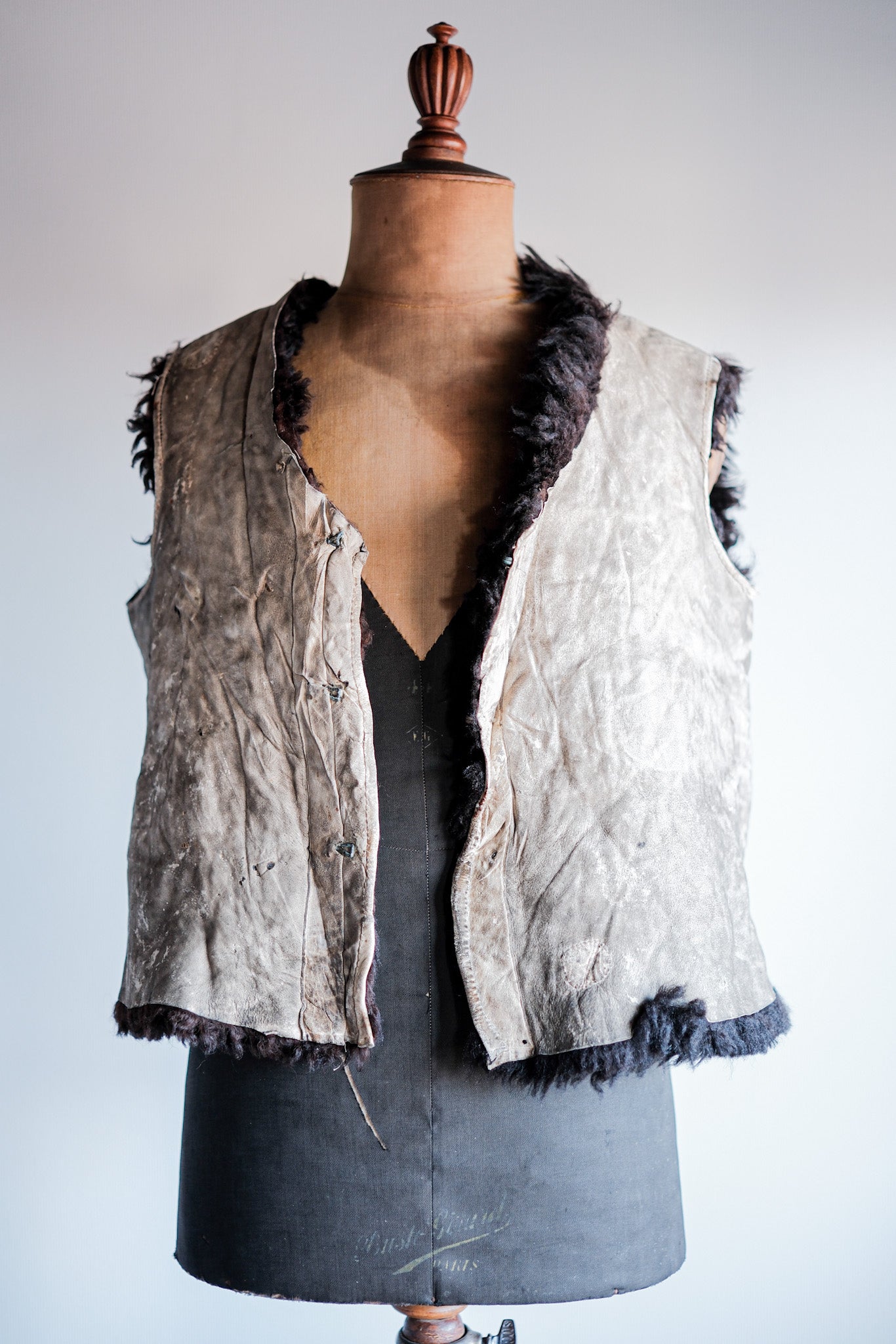 【~40's】WWⅡ German Waffen-SS Winter Sheepskin Fur Vest
