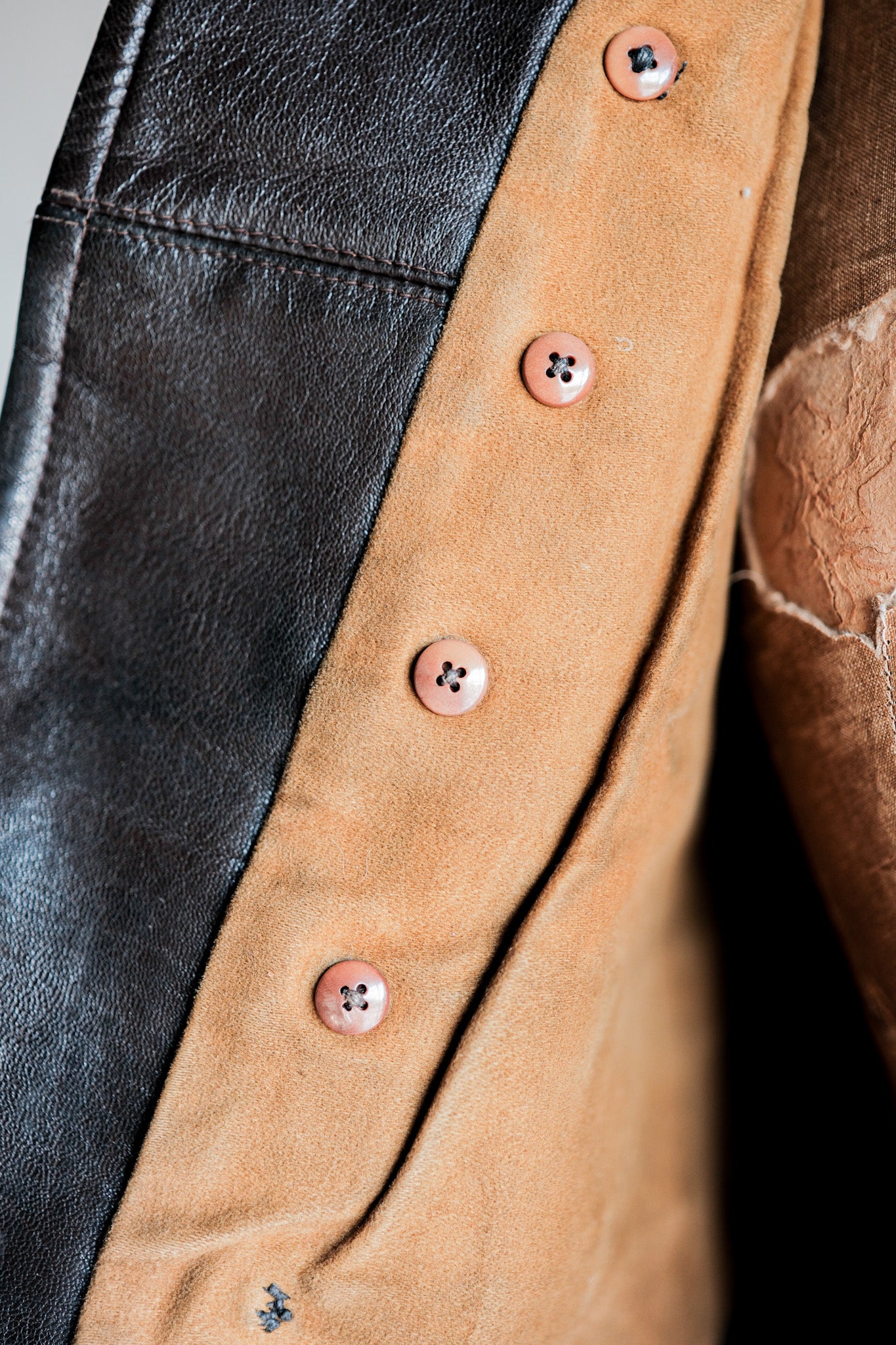 【~40's】German Vintage Double Breasted Motorcycle Leather Jacket