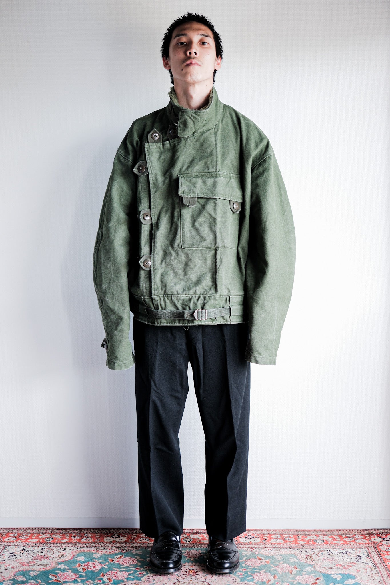 【~60's】Swedish Army Dispatch Rider Motorcycle Jacket Size.C56