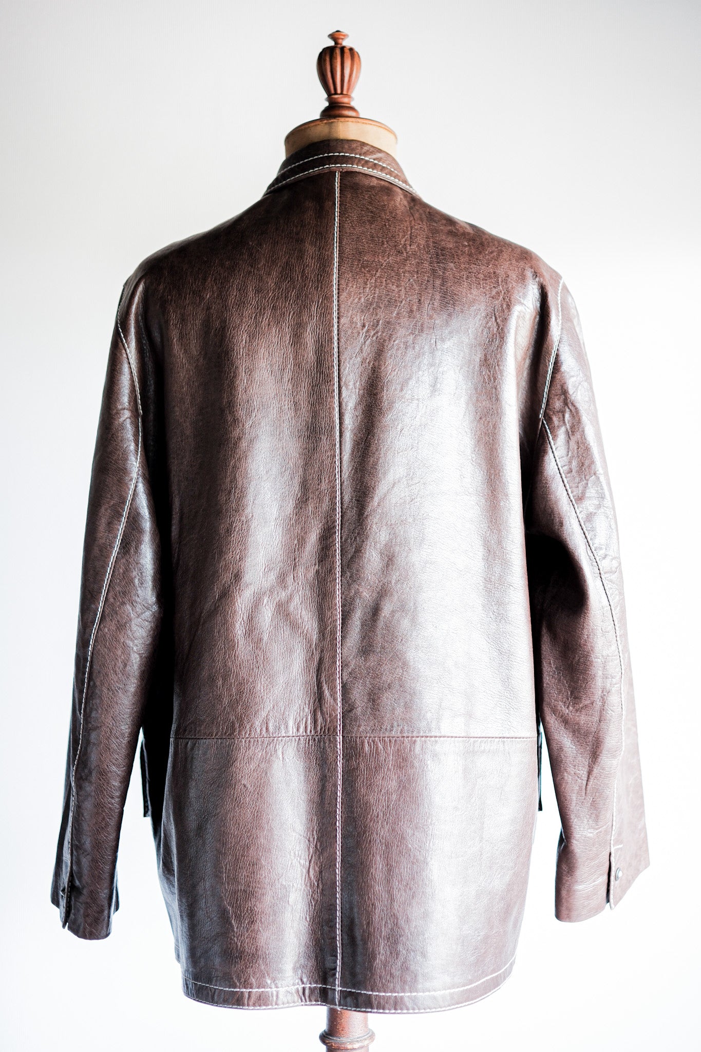 【~90’s】Old ANNE MARIE BERETTA Leather Tailored Jacket Size.T42