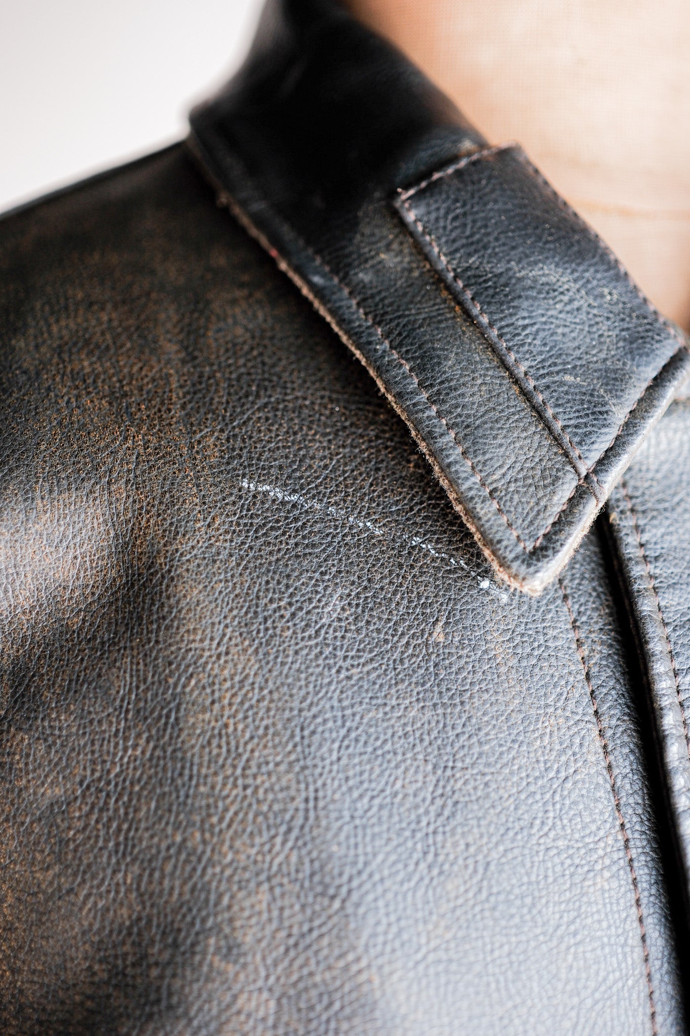 【~90’s】Old ARMANI JEANS M-59 Type PVC Leather Jacket