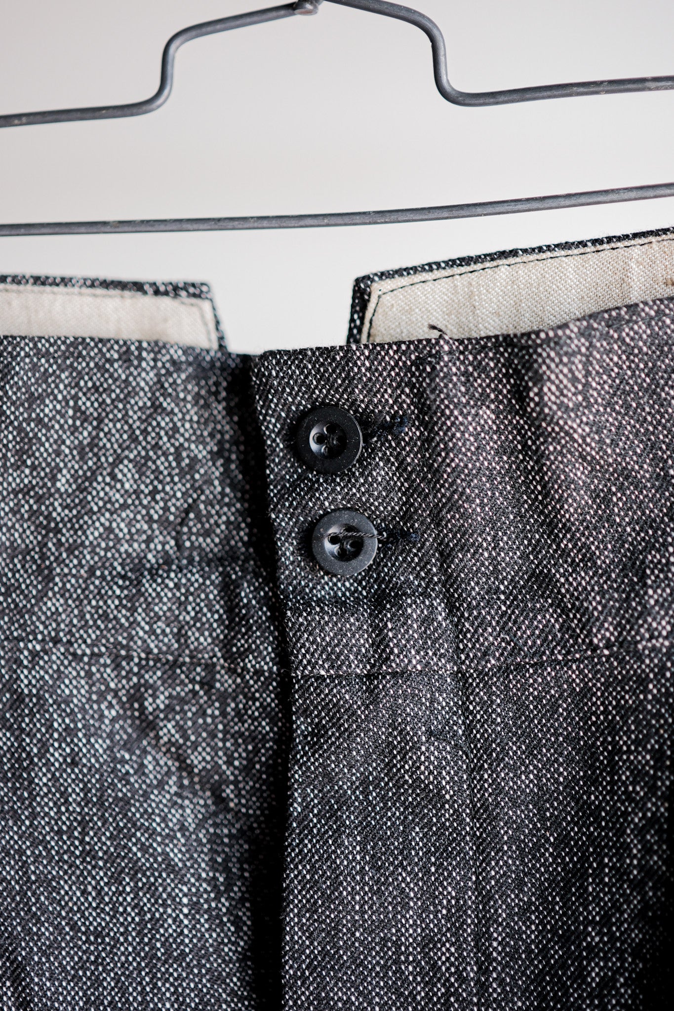 【~30's】French Vintage Black Chambray Work Pants “Dead Stock”