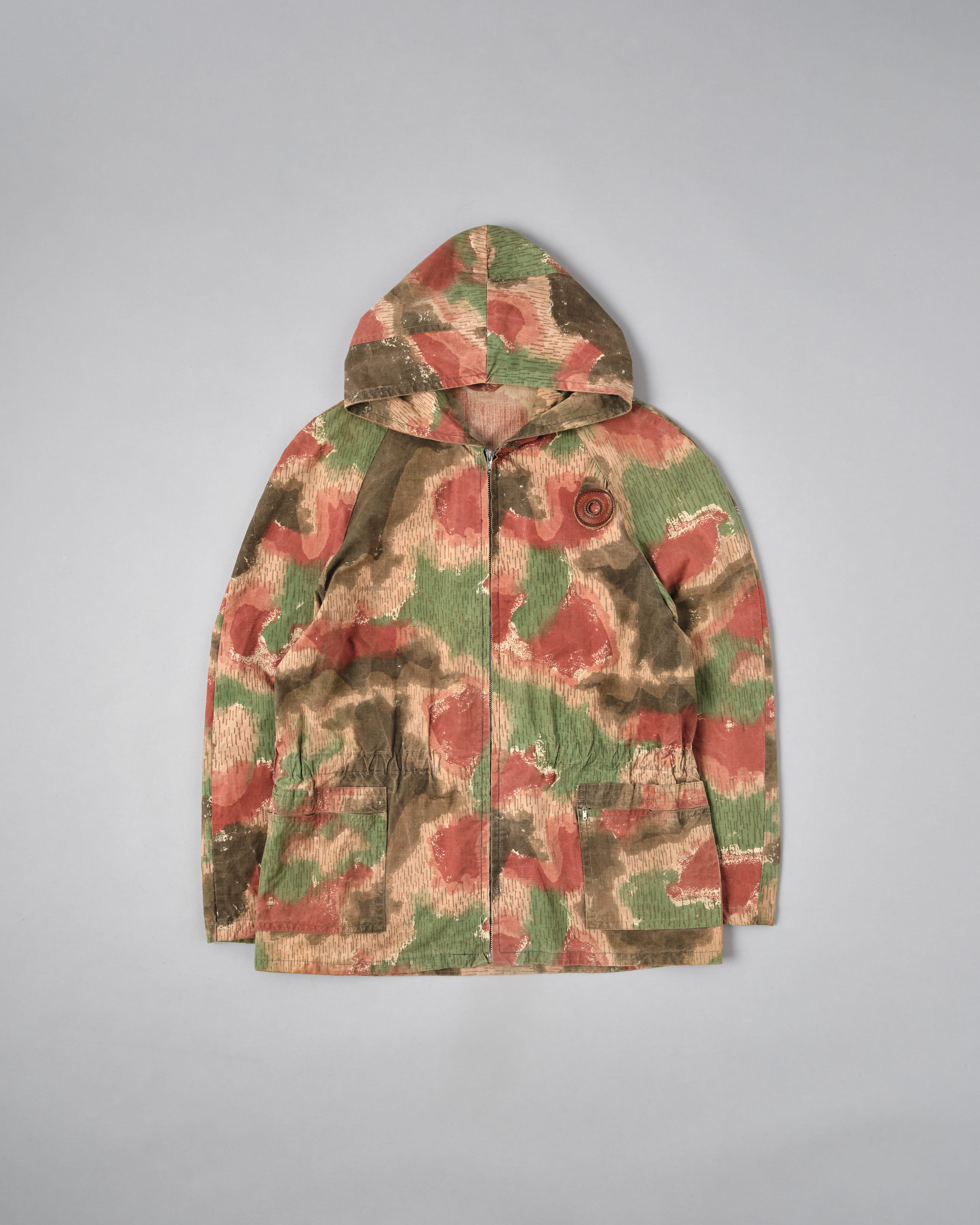 【~60's】Czechoslovakian Army Sumpfmuster Pattern Camouflage Raglan Sleeve Zip Up Hooded Jacket "Localmade"