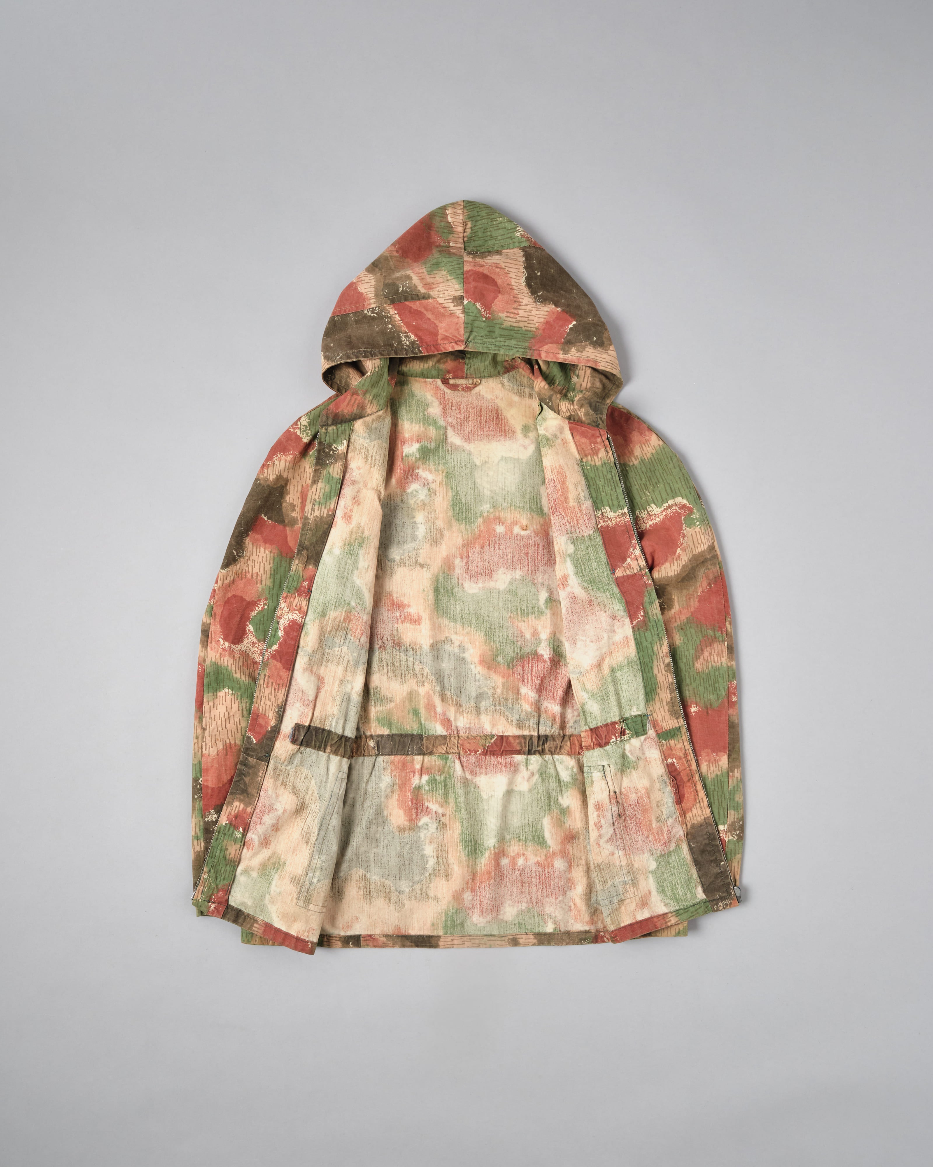 【~60's】Czechoslovakian Army Sumpfmuster Pattern Camouflage Raglan Sleeve Zip Up Hooded Jacket "Localmade"