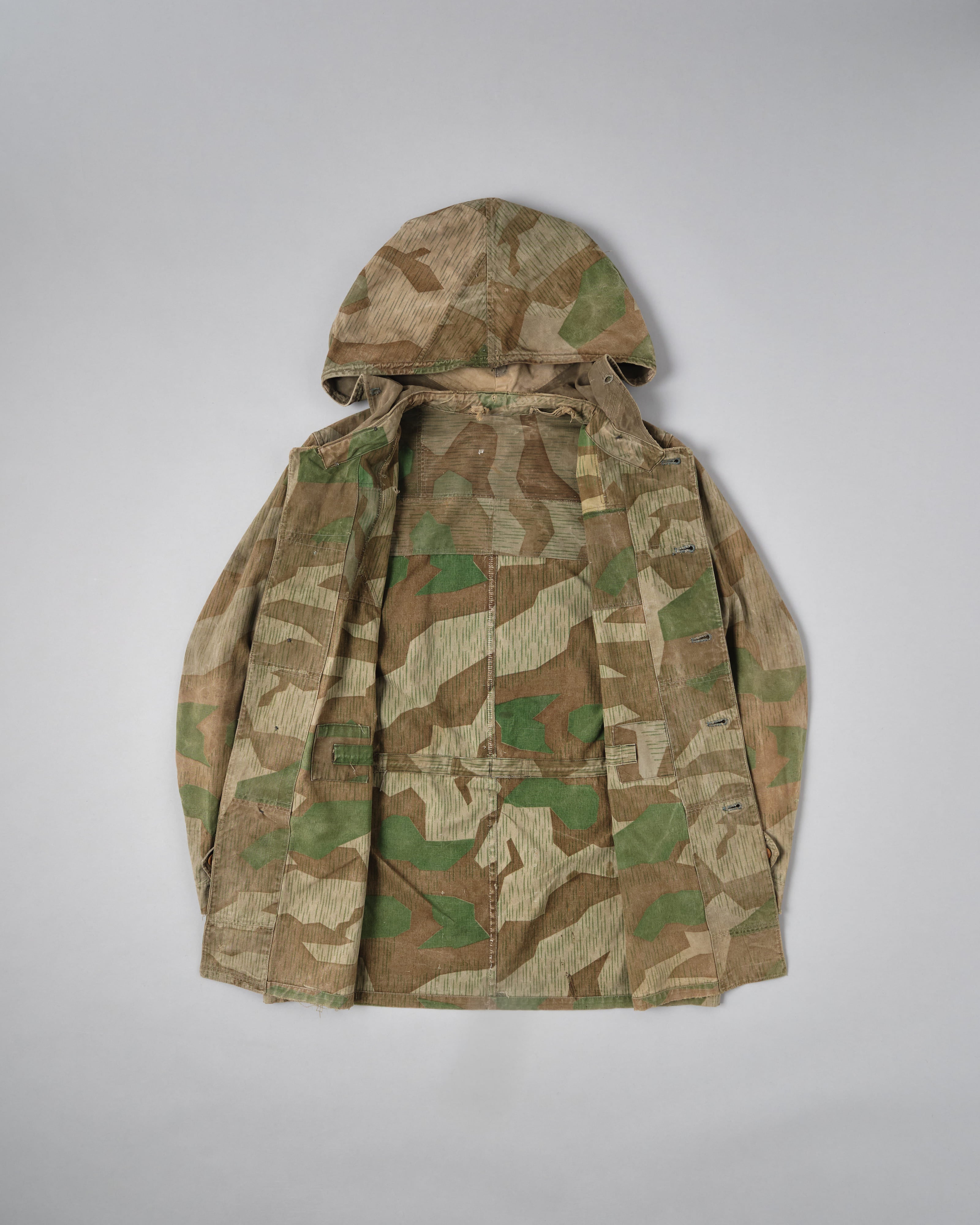 【~40's】WWII German Army Splinter Camouflage Hooded Jacket "Localmade" "Wehrmacht"