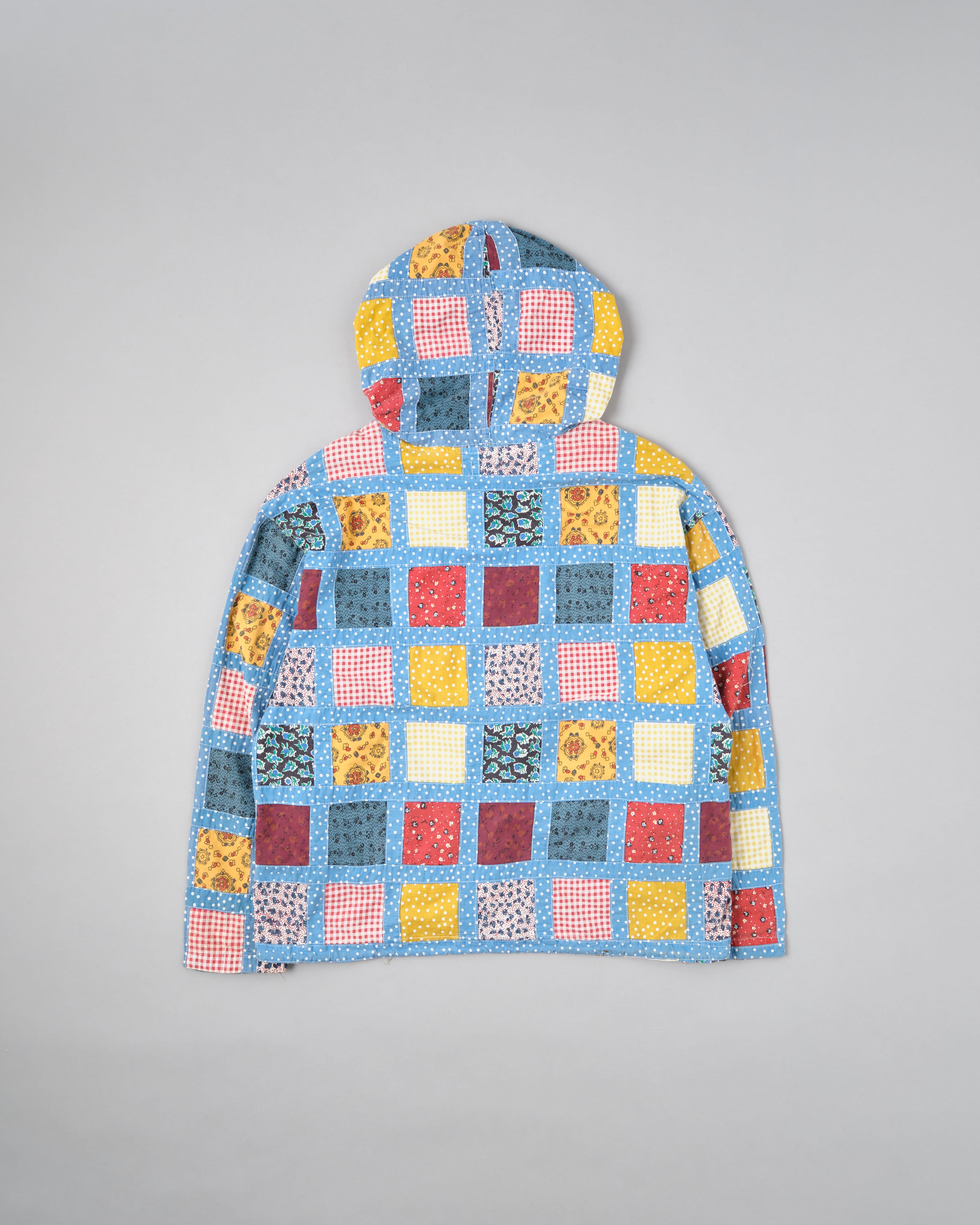 【~90’s】Old NAF NAF Various Patterned Patchwork Zip Up Hooded Jacket