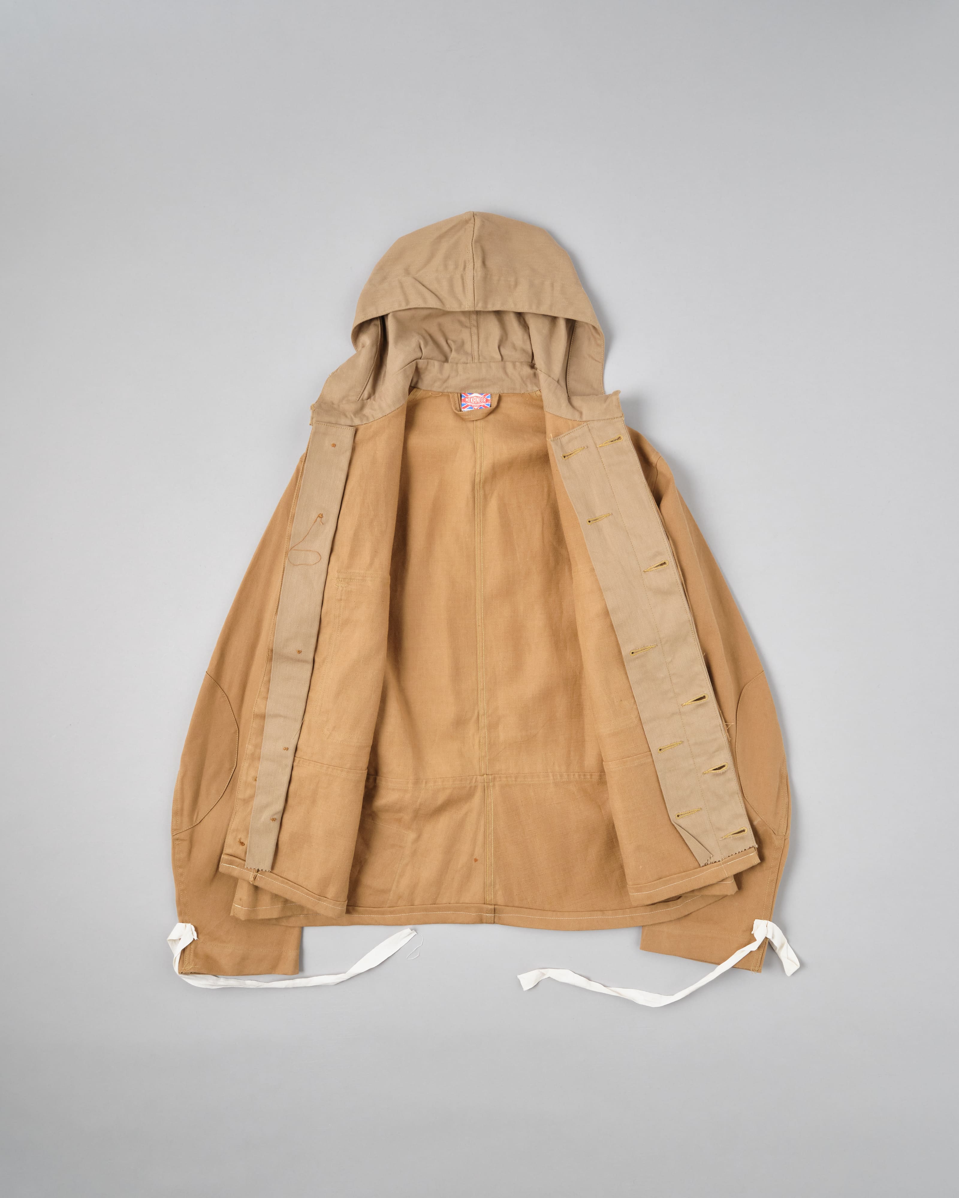 【~60's】British Vintage Khaki Drill Hooded Jacket Size.44 "MEKANEER" "Dead Stock"