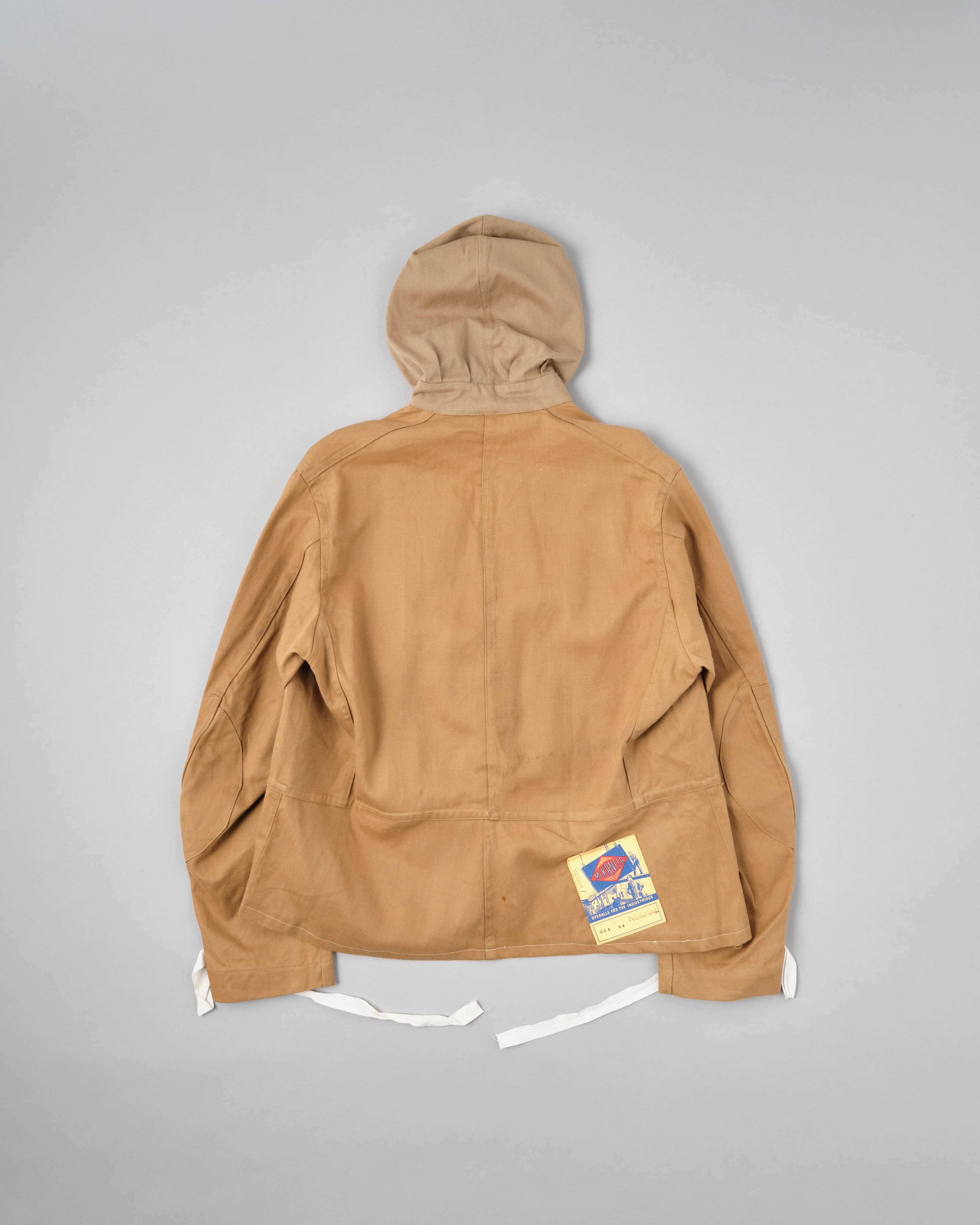 【~60's】British Vintage Khaki Drill Hooded Jacket Size.44 "MEKANEER" "Dead Stock"